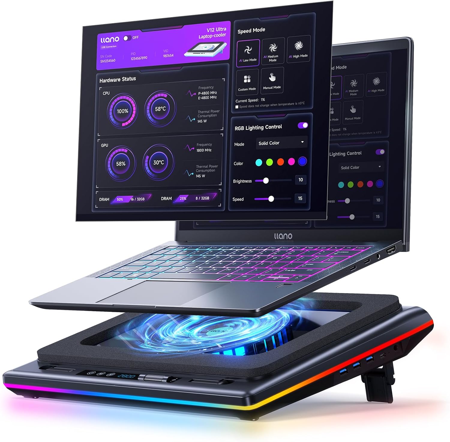 llano V12 Ultra Laptop Cooling Pad