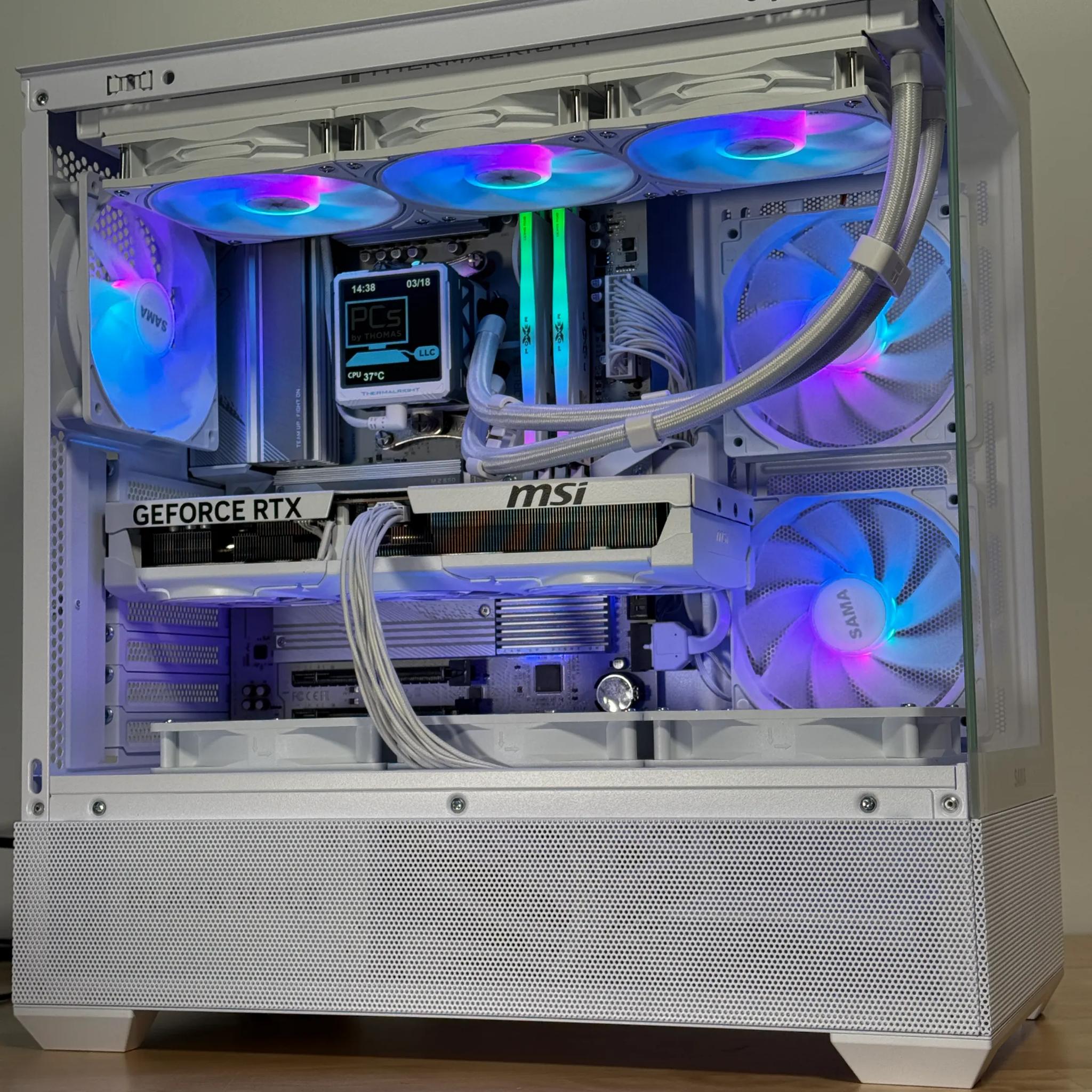 RTX 5080 Whiteout Gaming PC 9800x3d 64GB DDR5 2TB NVME SSD