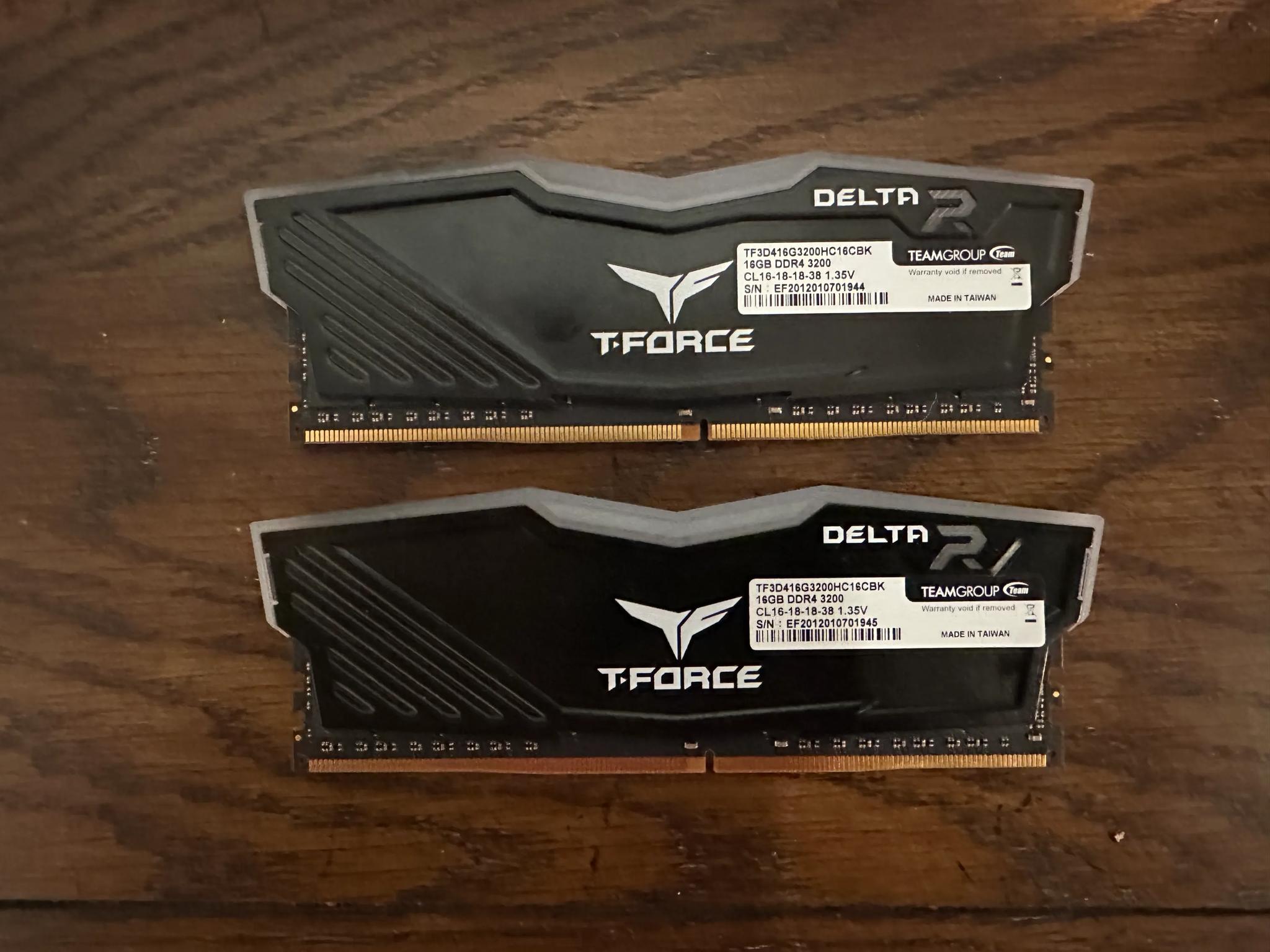 T-Force Delta RGB 32gb (2x16gb) DDR4-3200mhz CL16 RAM