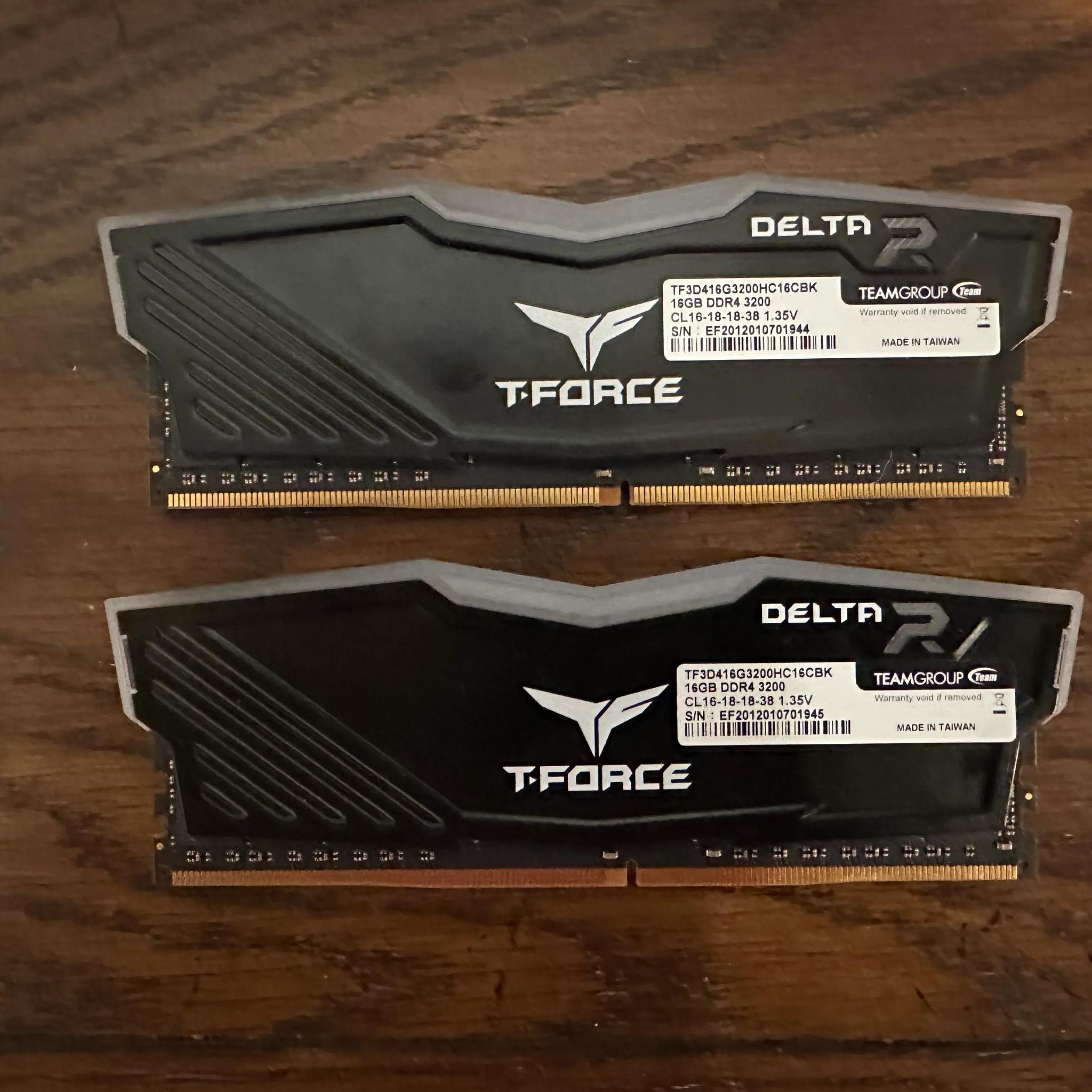 T-Force Delta RGB 32gb (2x16gb) DDR4-3200mhz CL16 RAM