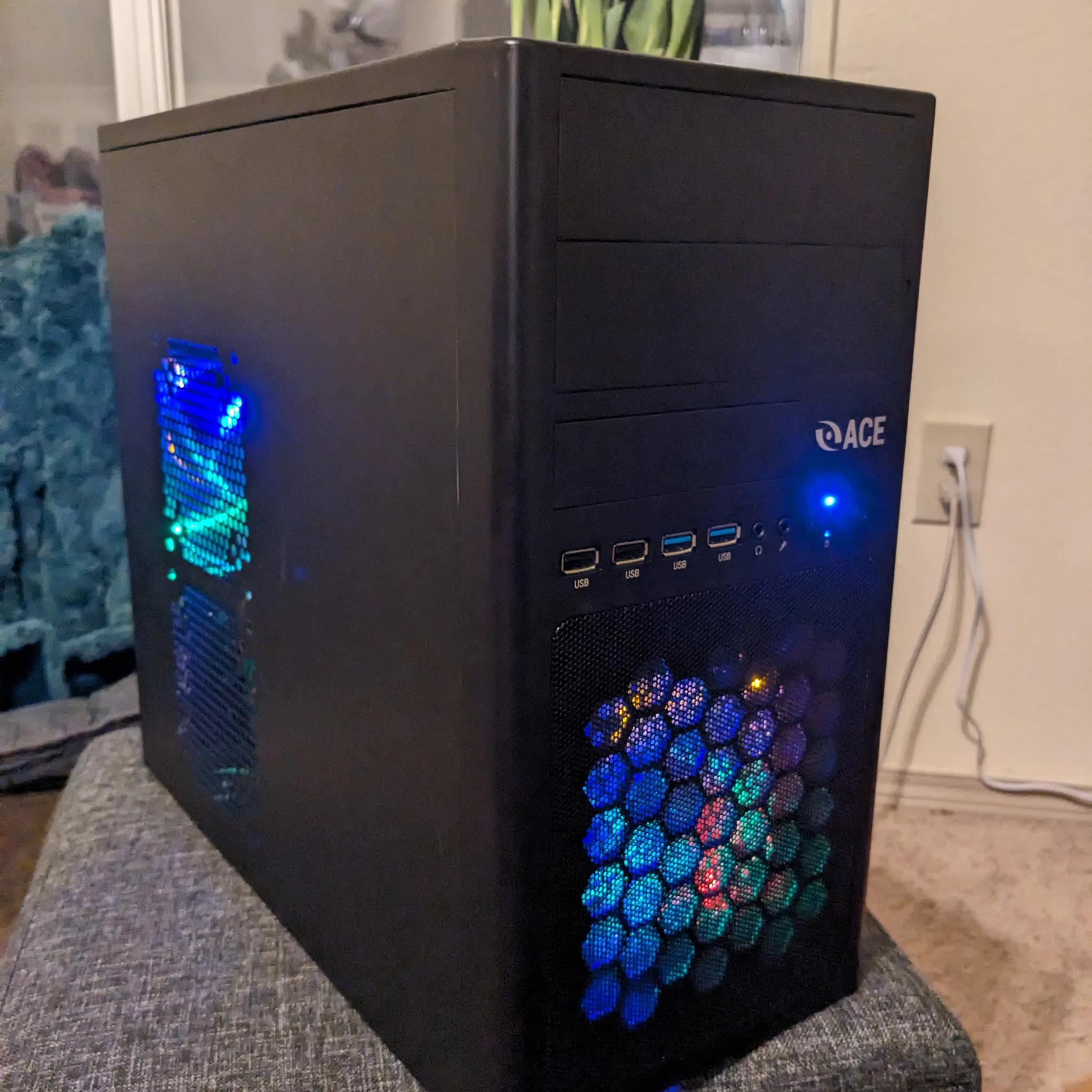FREE SHIP || "Christmas Lights" Xeon E3 V1 (Same as i7 2nd Gen), RX 460, 480GB SSD, 16GB RAM, Win11