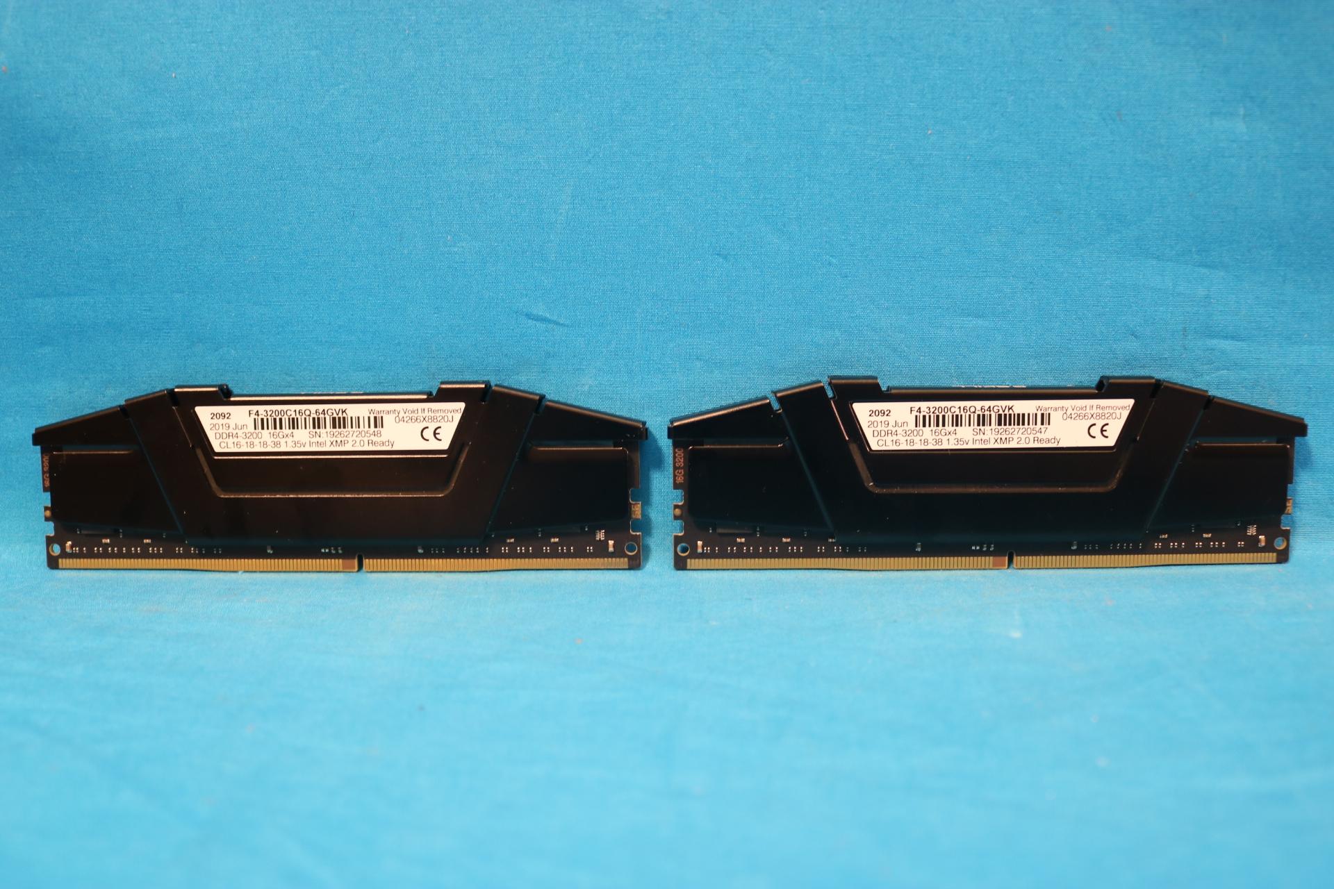 G.Skill RipJaws V 32GB (2x16GB) DDR4-3200MHz CL16 1.35V Desktop RAM F4-3200C16Q-64GVK