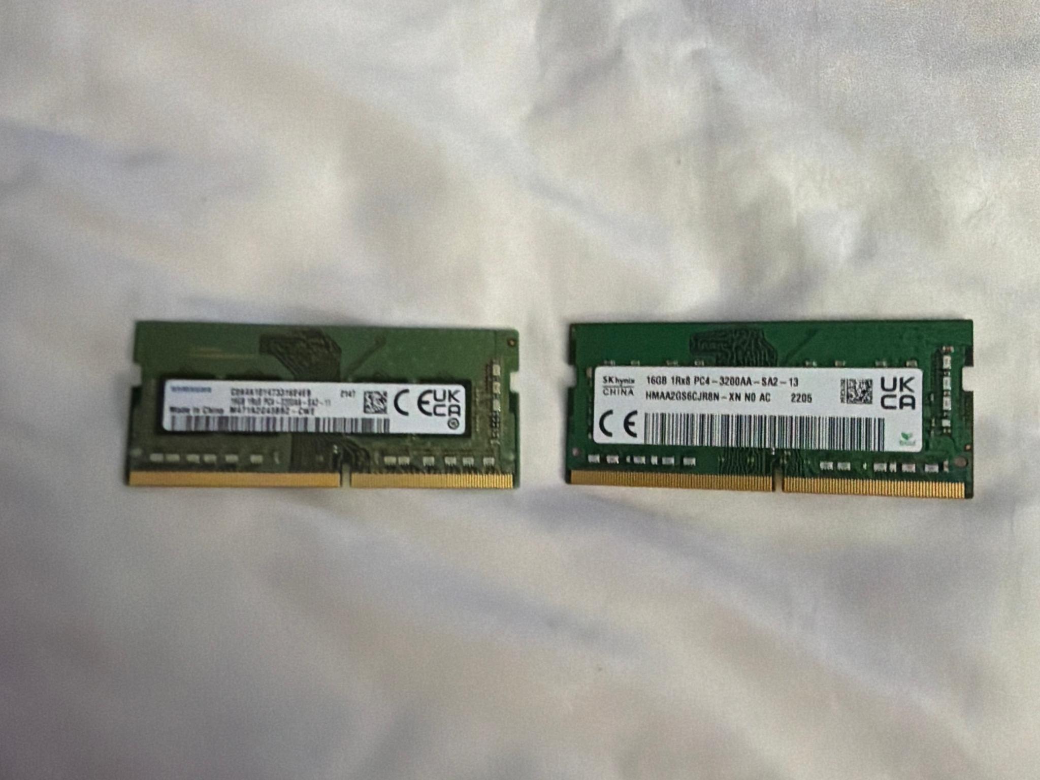 32GB DDR4 3200MT/s So-Dimm 2x16GB Samsung/SK Hynix