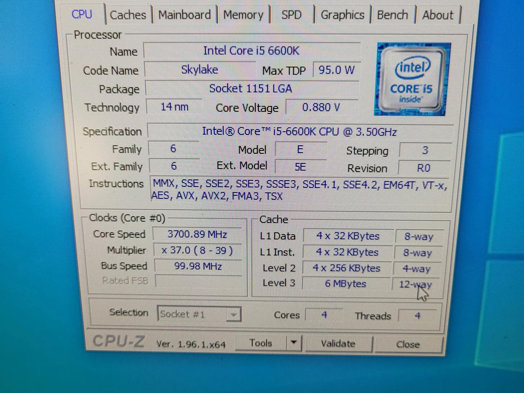 Intel i5-6600k