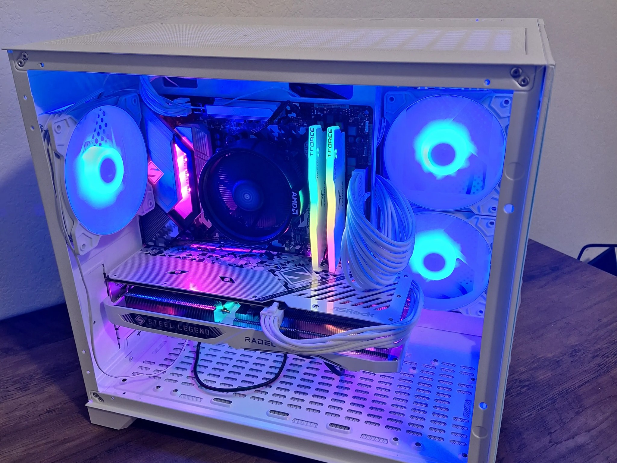 ✨Dream PC✨ All white Steel Legend™ Custom Build AMD Ryzen 5600X RX 6650 XT 32gb ram 1 tb ssd