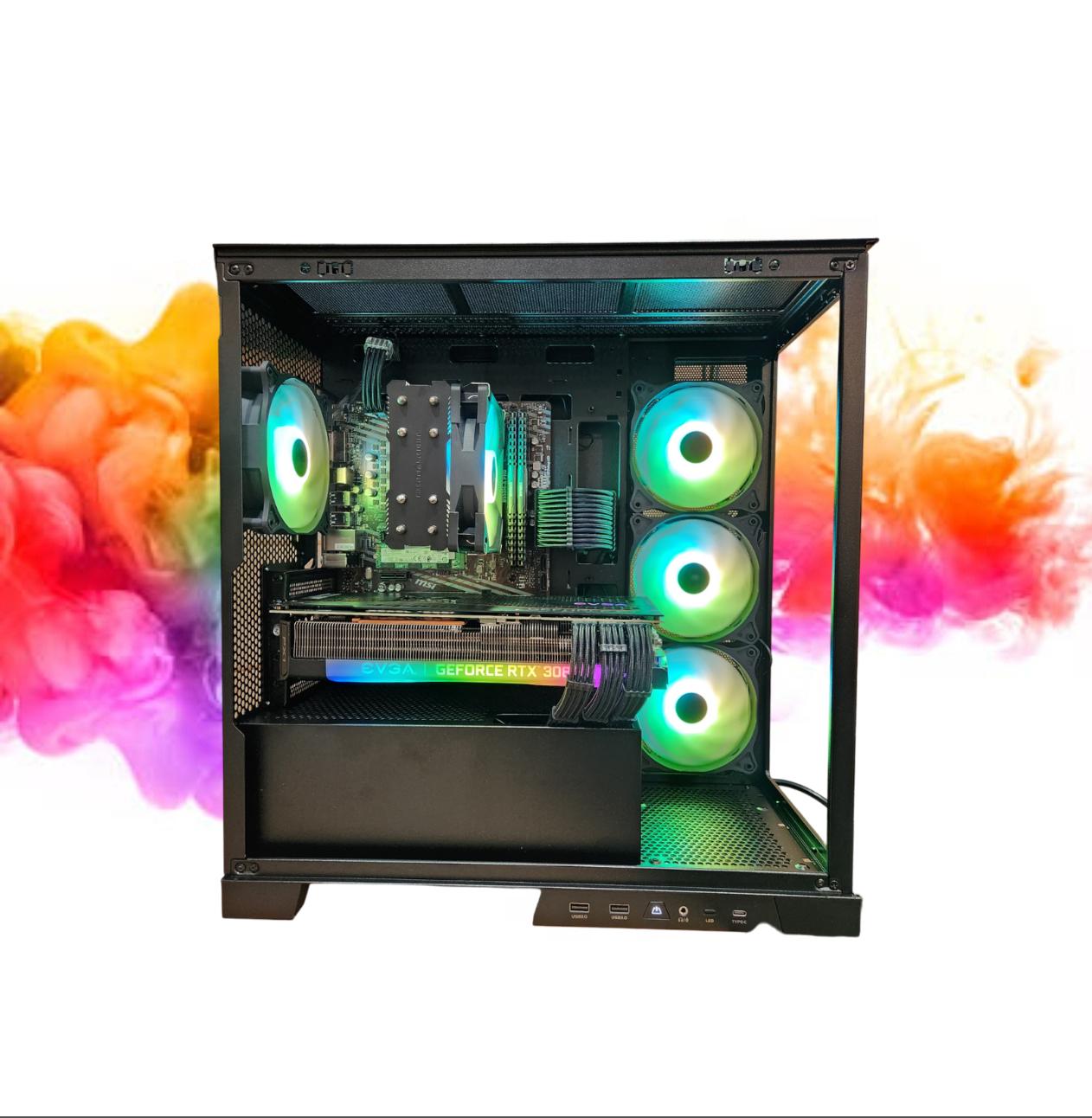 XMAS SALE: RTX 3080 + Ryzen 5600G + 32GB RAM + 1TB SSD + 5 Fans + Full RGB ( Black RGB Gaming PC )