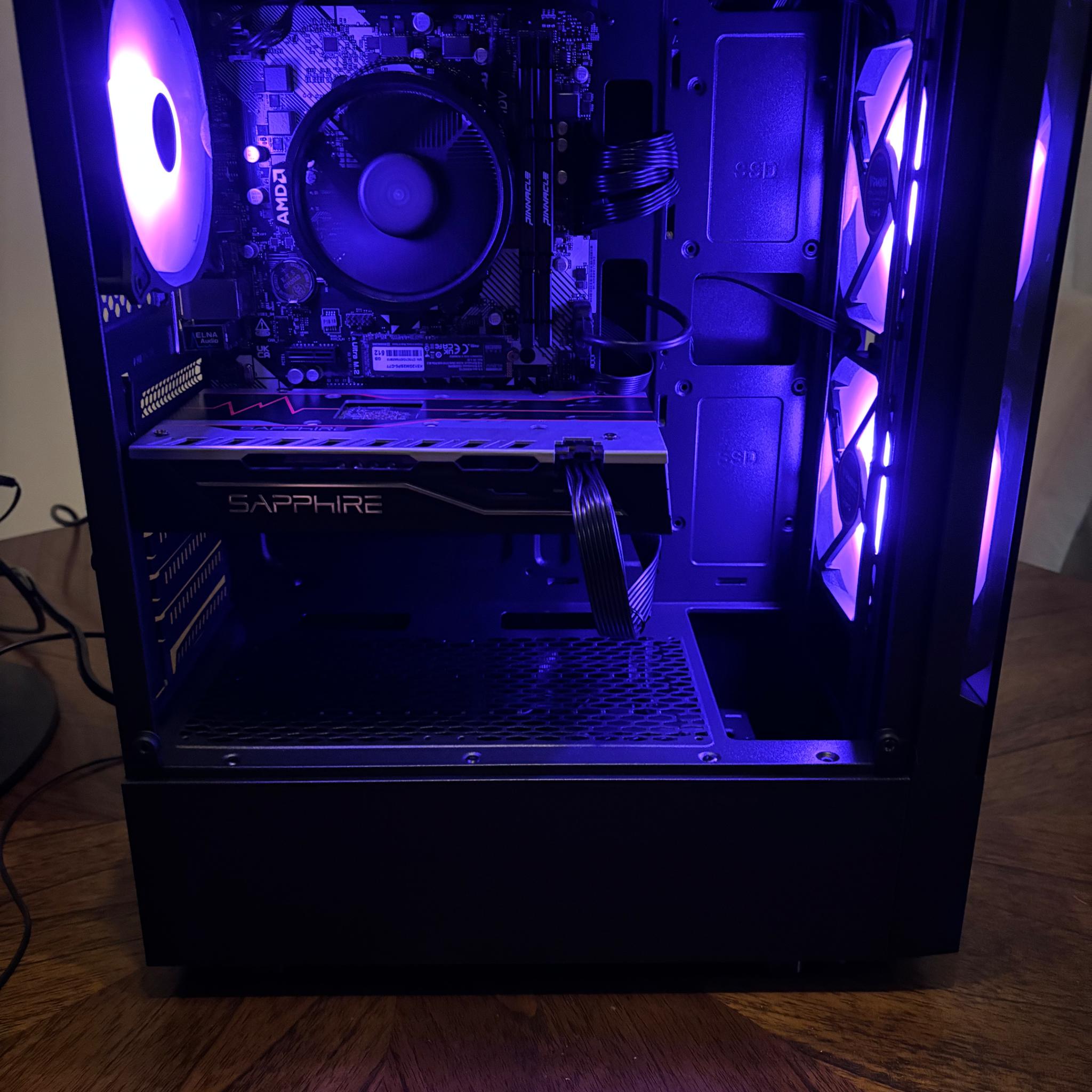 AMD Ryzen 5 4500, Radeon RX 580 8GB, 16GB DDR4 3200MHz, 512GB NVMe, B450 MOBO, ARGB Fans, WiFi Ready
