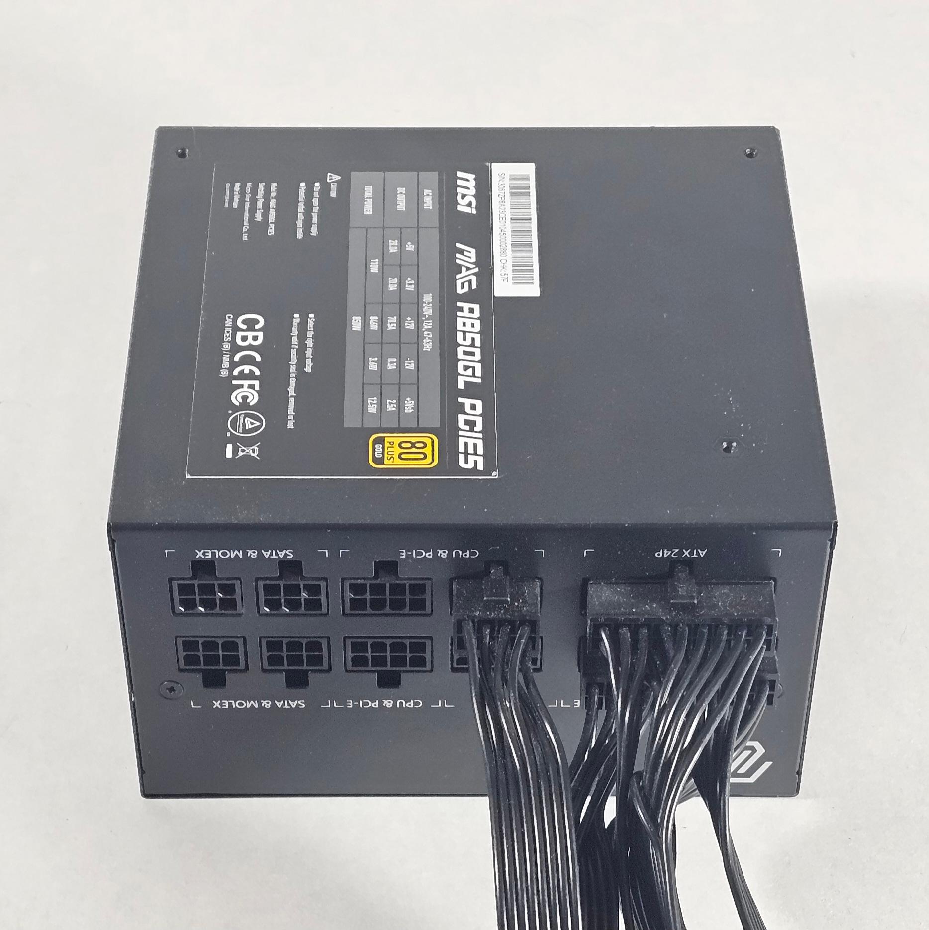 850 Watt PSU 80+ Gold MSI MAG A850GL PCIE5 Power Supply