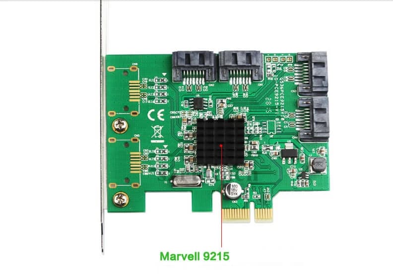 4 Port SATA III Expansion Card LP Bracket 6Gbps SATA 3.0 Controller PCI Express x1 Marvell 9215