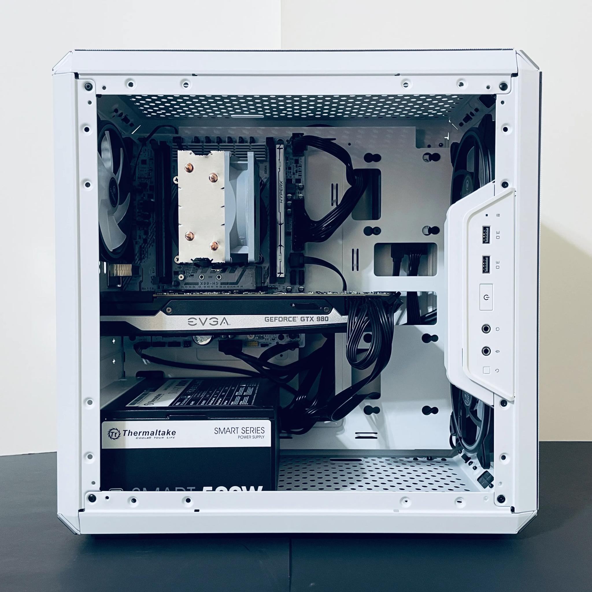 ⚡Budget White Gaming PC - Intel Xeon 10-cores ● 16GB RAM ● 512GB SSD ● Wi-Fi ● Nvidia GTX 980