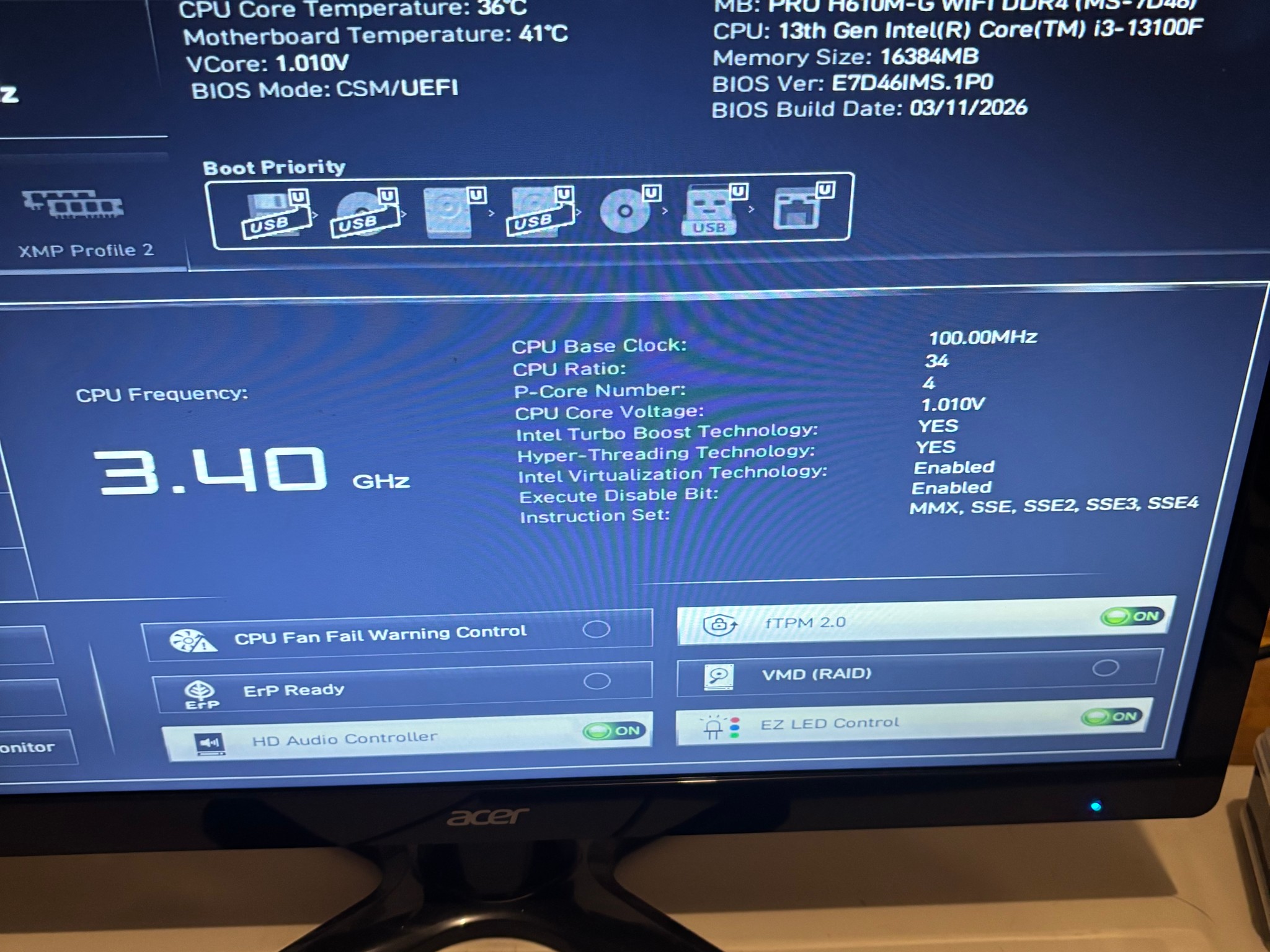 GeForce RTX 3060 Ti Custom Gaming PC - Core i3-13100F, 1TB NVMe SSD