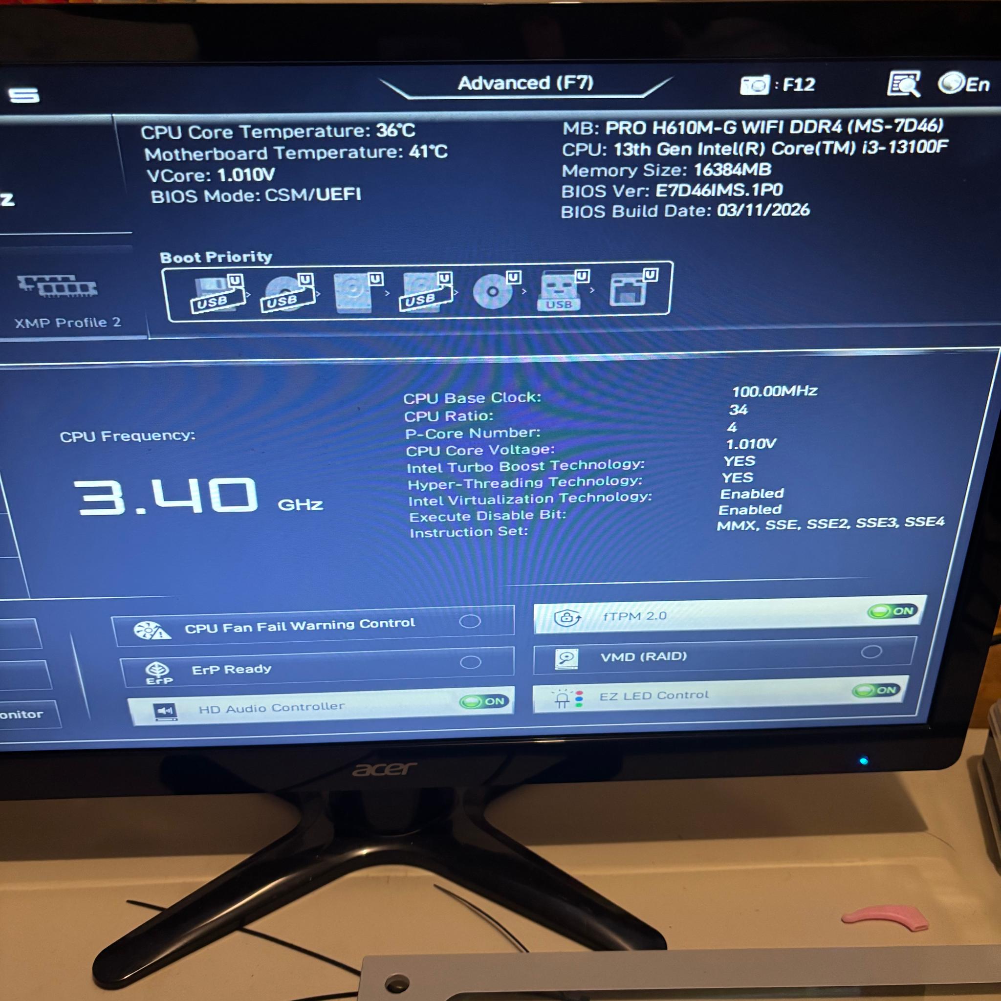 GeForce RTX 3060 Ti Custom Gaming PC - Core i3-13100F, 1TB NVMe SSD