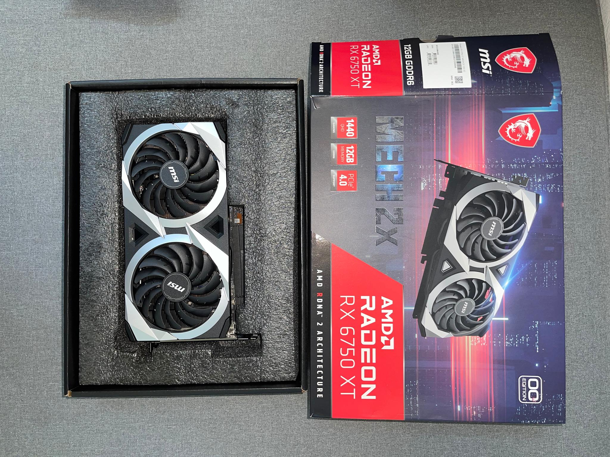 MSI AMD Radeon RX 6750 XT Mech 2X 12G OC for sale.