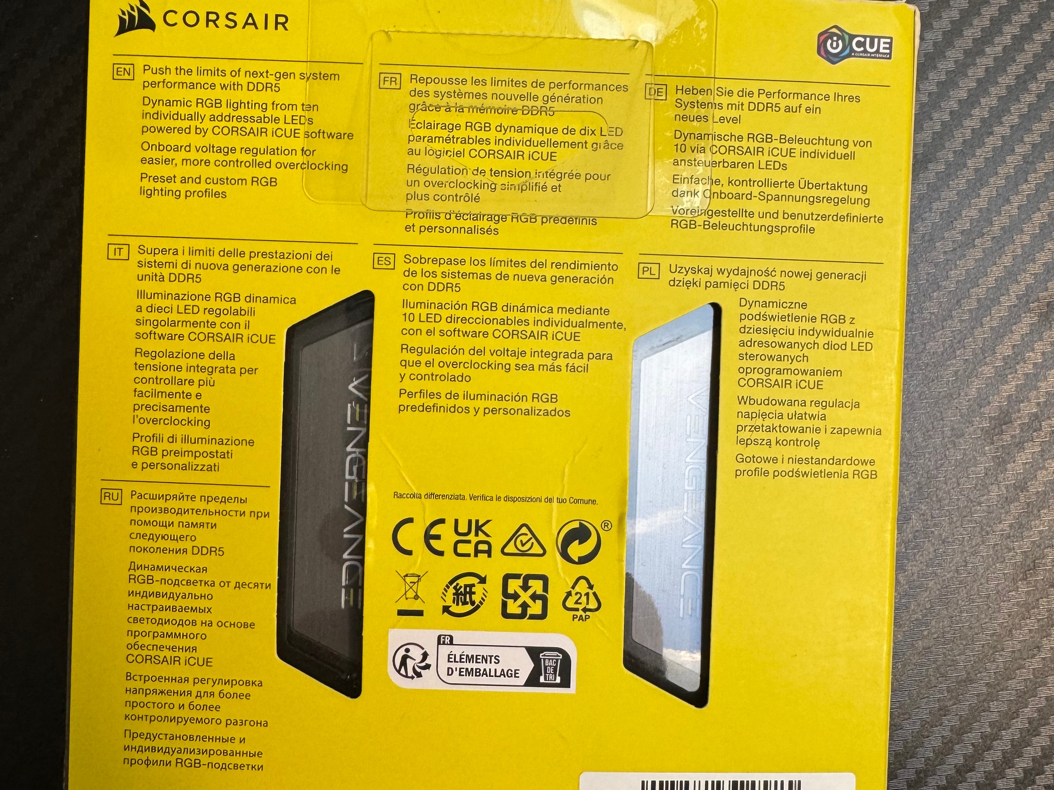 2x16GB Corsair Vengeance RGB DDR5