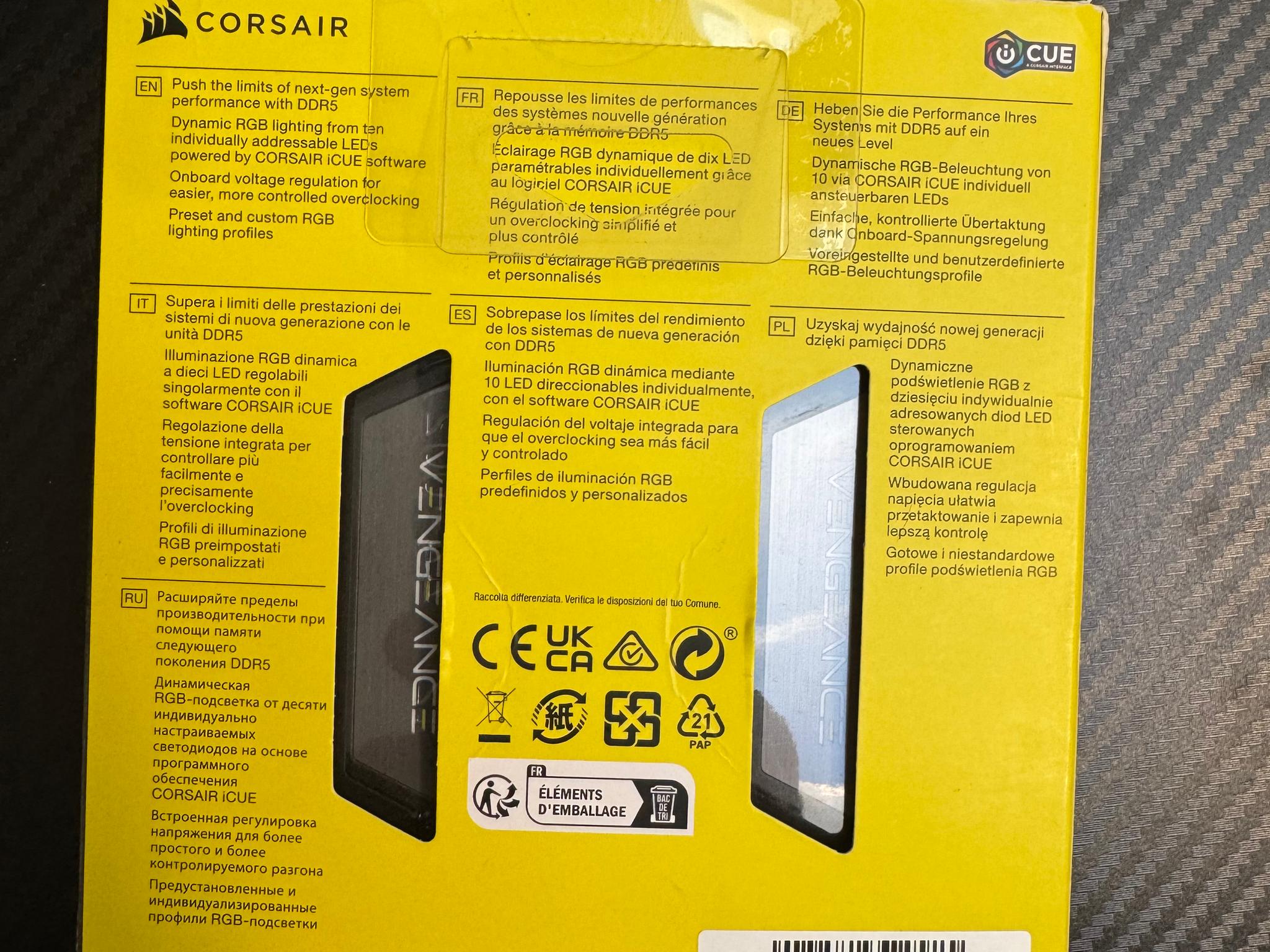 2x16GB Corsair Vengeance RGB DDR5