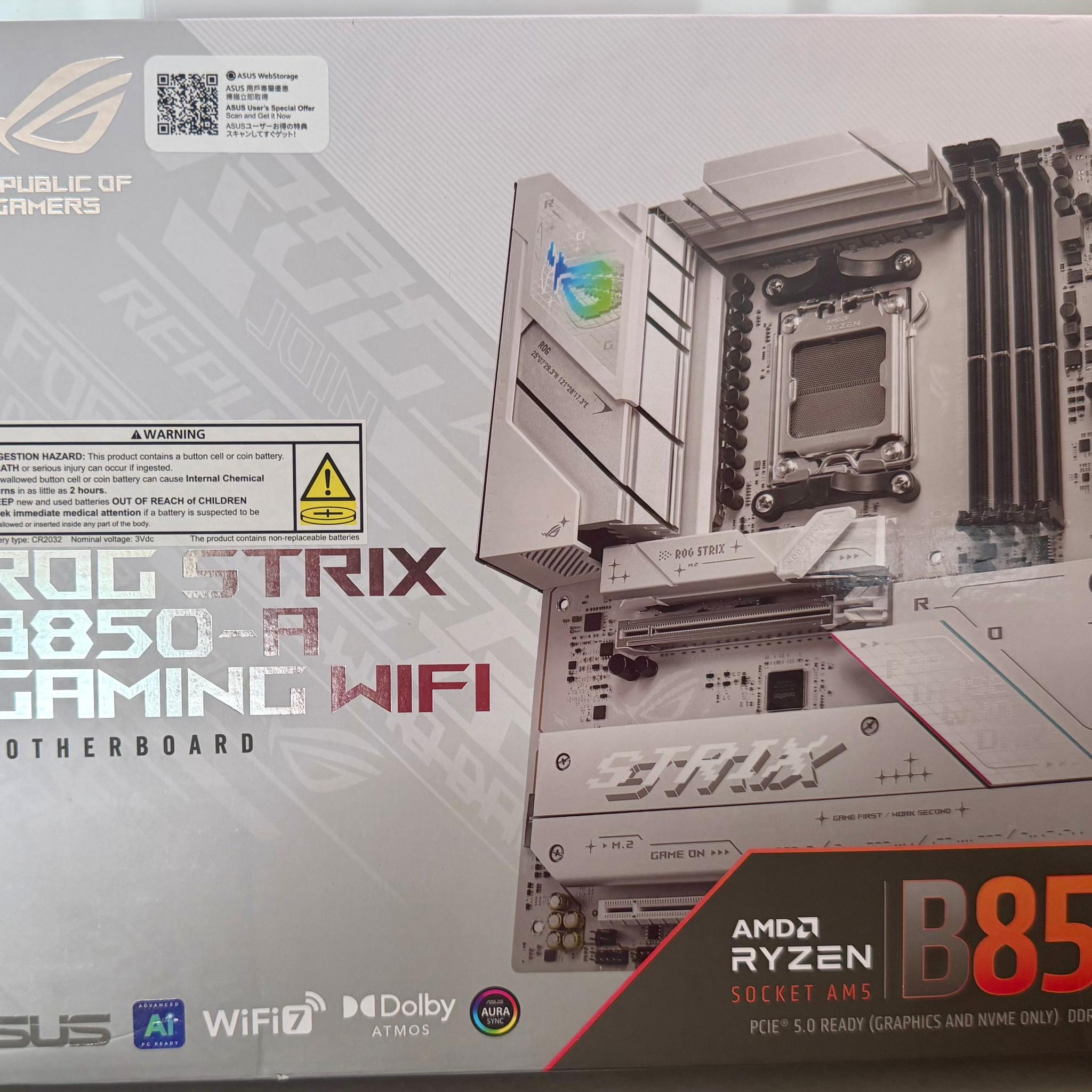 [Open-Box Excellent] ASUS ROG STRIX B850-A GAMING WIFI 7 Motherboard (White) [W] $225 Shipped