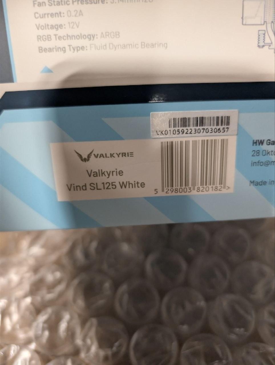 Valkyrie Vind SL125 CPU Air Cooler - White (VK-AIRSL125W)