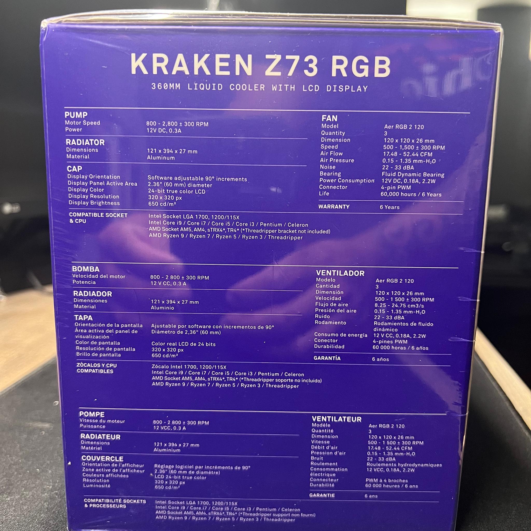 NZXT Kraken Z73 RGB Black 360mm *SEALED, BRAND NEW*