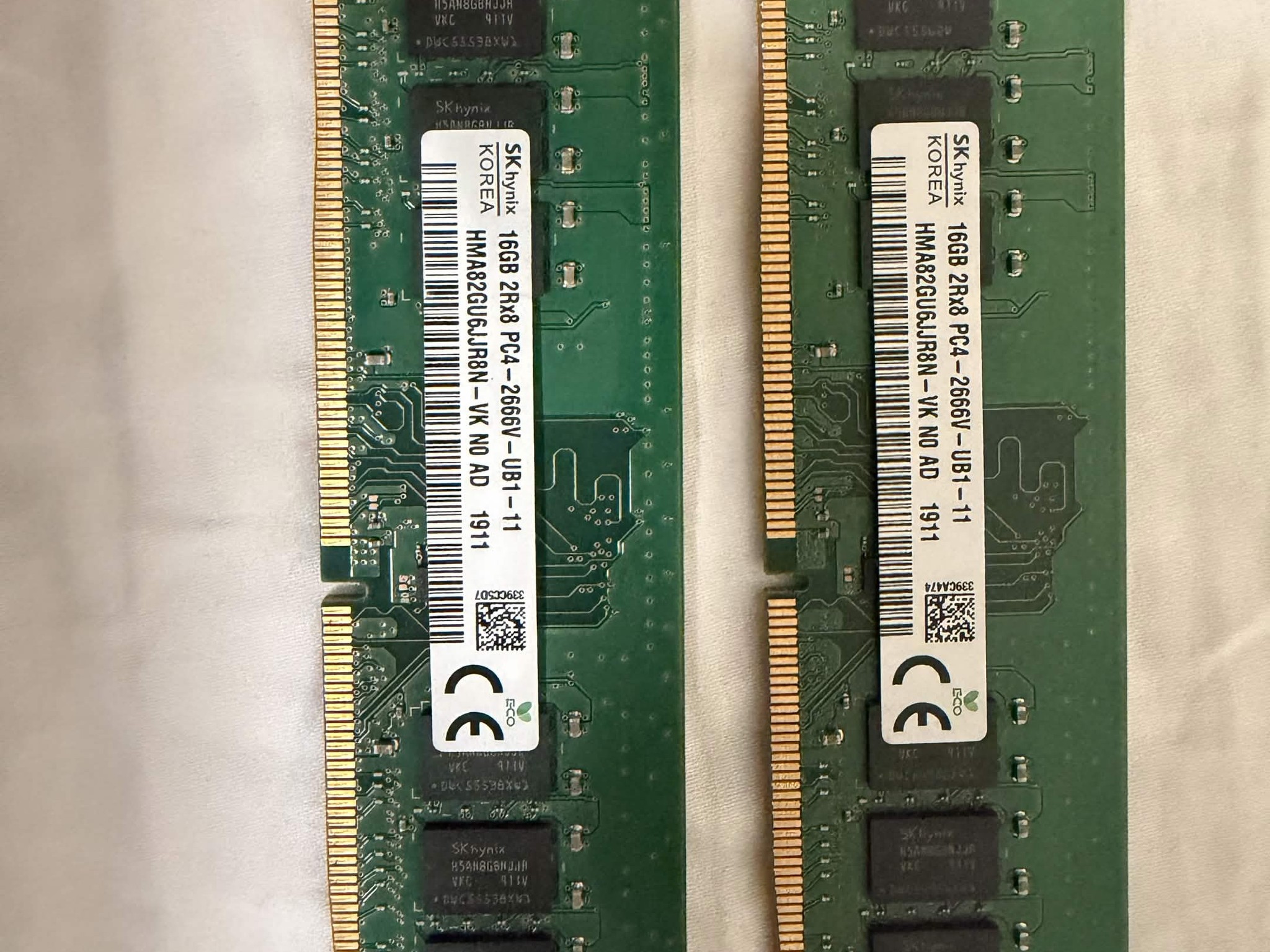 SK Hynix 32GB (2x16GB) RAM PC Memory DDR4 2Rx8 PC4-2666V-UB1-11 HMA82GU6JJRN-VK