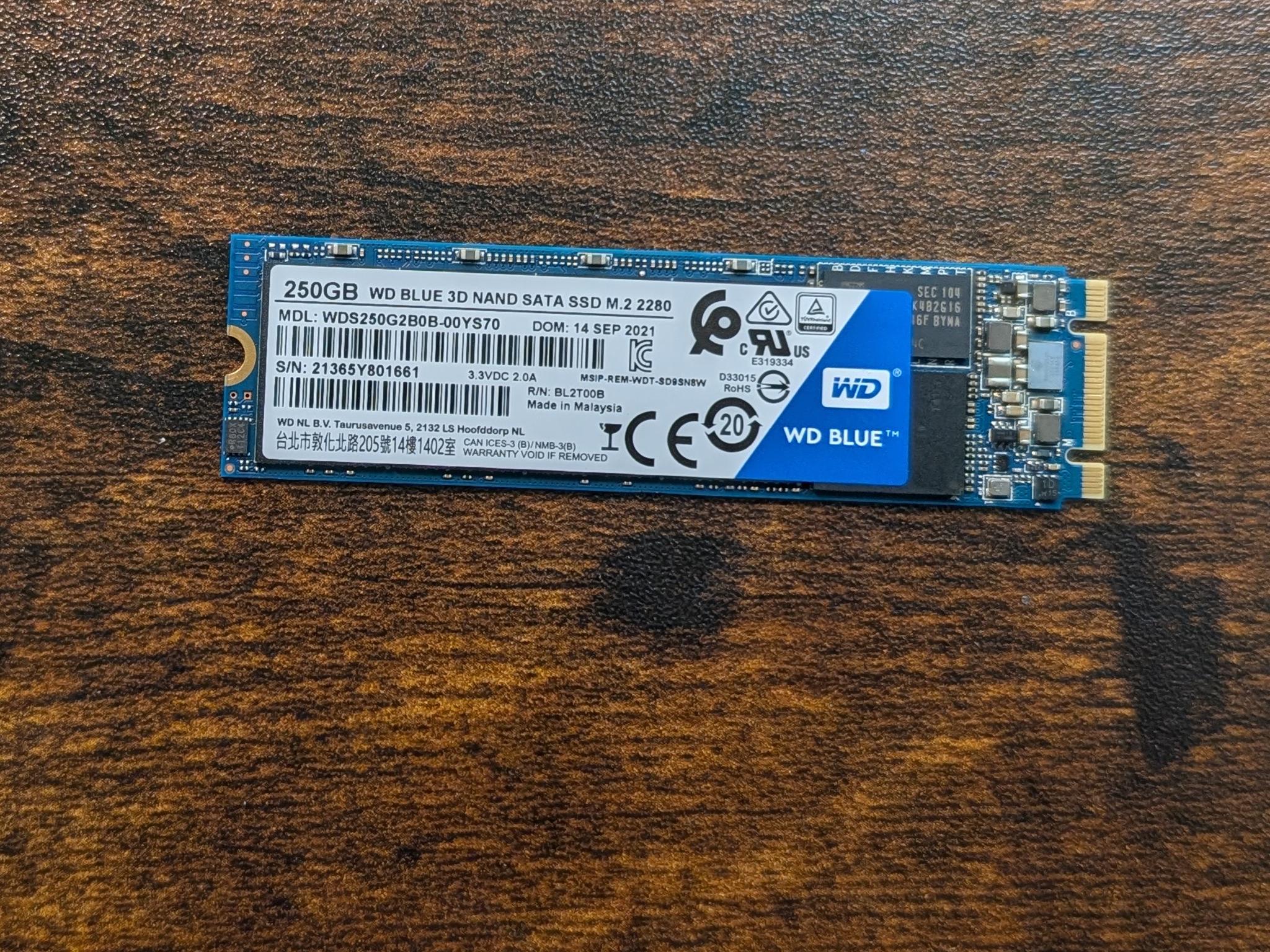 WD Blue m.2 SATA SSD 250GB