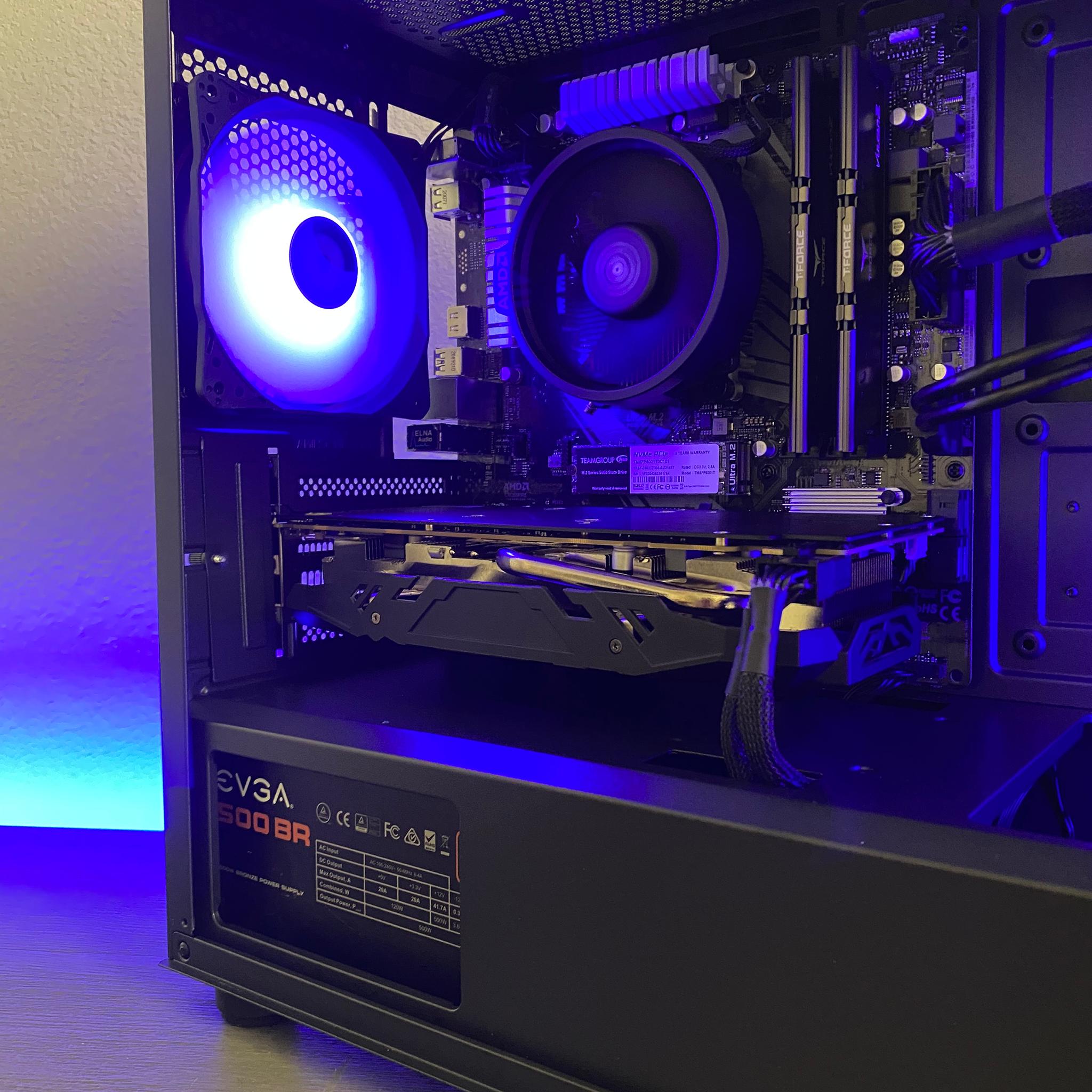 Team Red Gaming PC 1440P - AMD RX 580 8GB - AMD Ryzen 5 2600 - ARGB - 1TB NVMe
