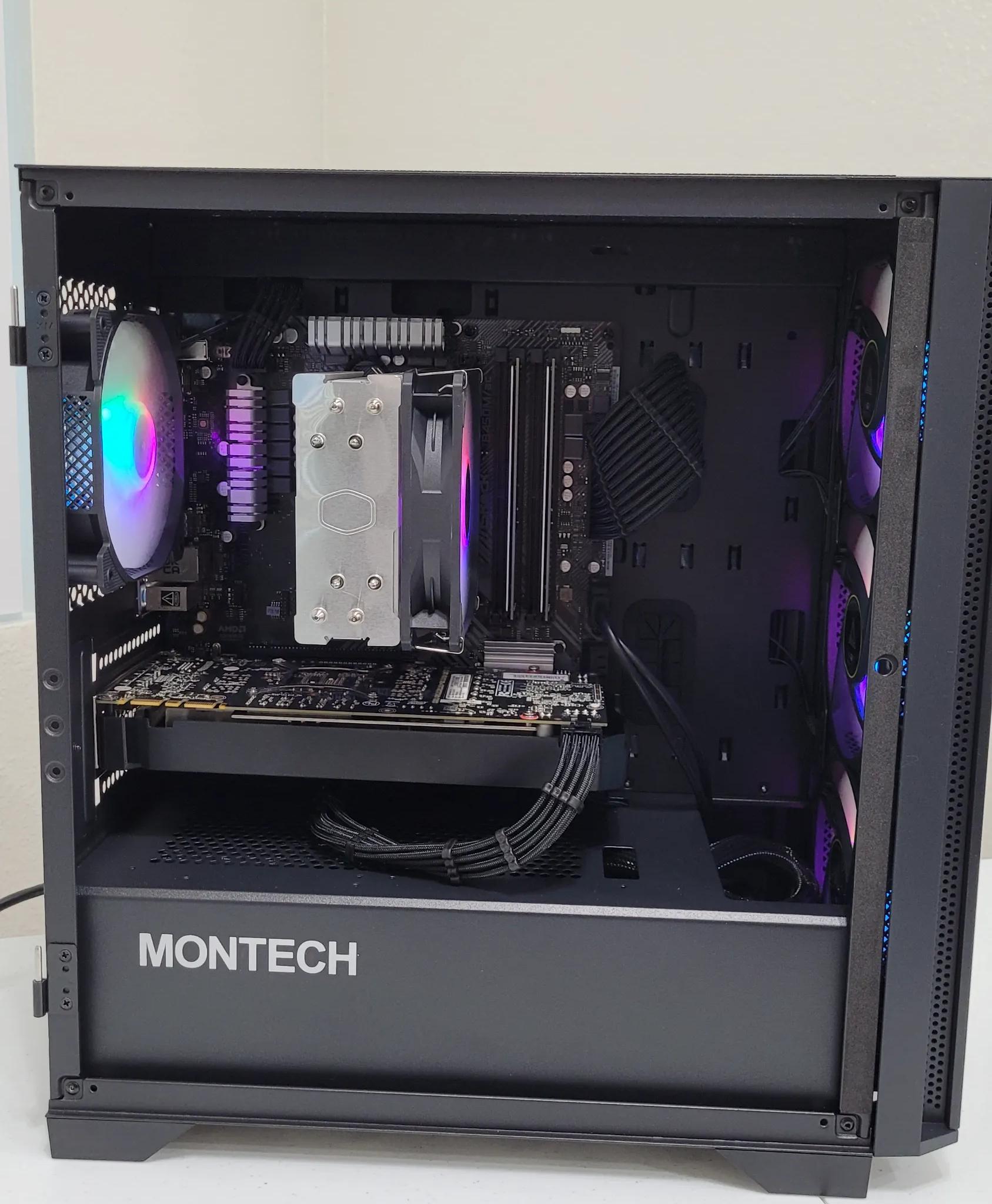 Black Gaming PC (Ryzen 5 2600X + GTX 1070 Ti + 1TB SSD + 16GB RAM + Wifi)