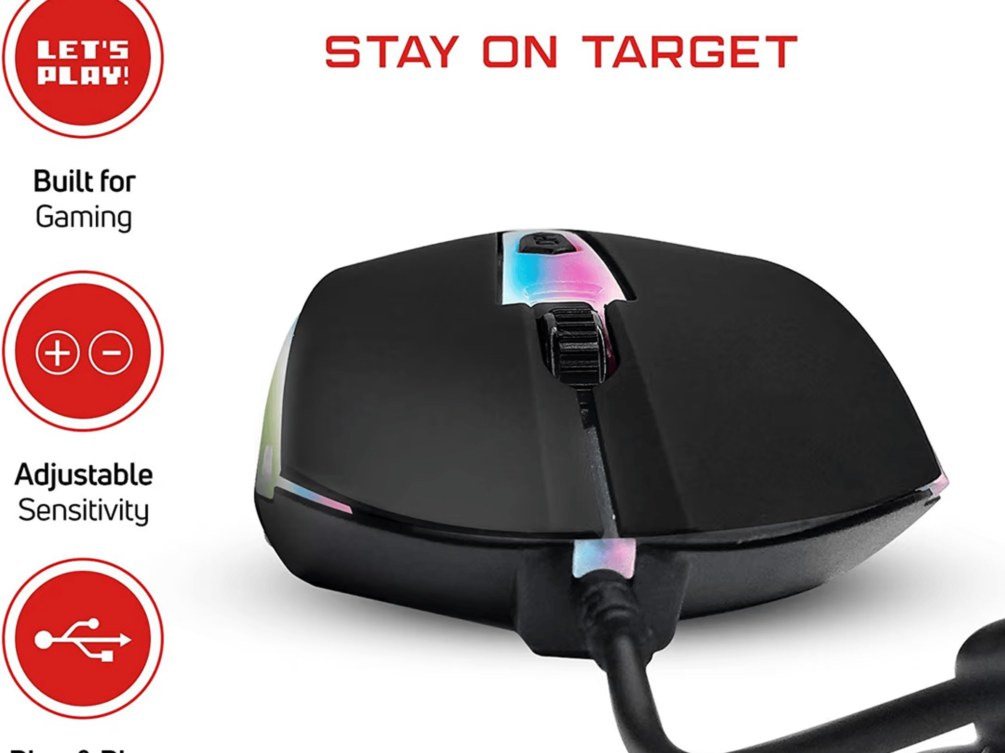 Pro Gaming Accessory Bundle - PBX RGB Backlit, Full-Size USB Keyboard, USB Mouse, Mouse Pad