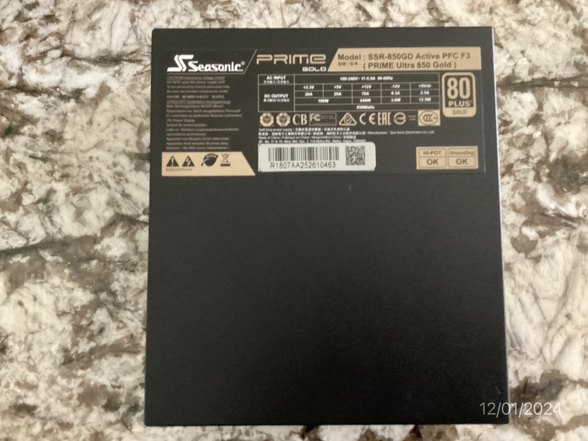 Seasonic GX 850 850w Prime 80+ Gold Power Supply -- New Open Box, Never Used