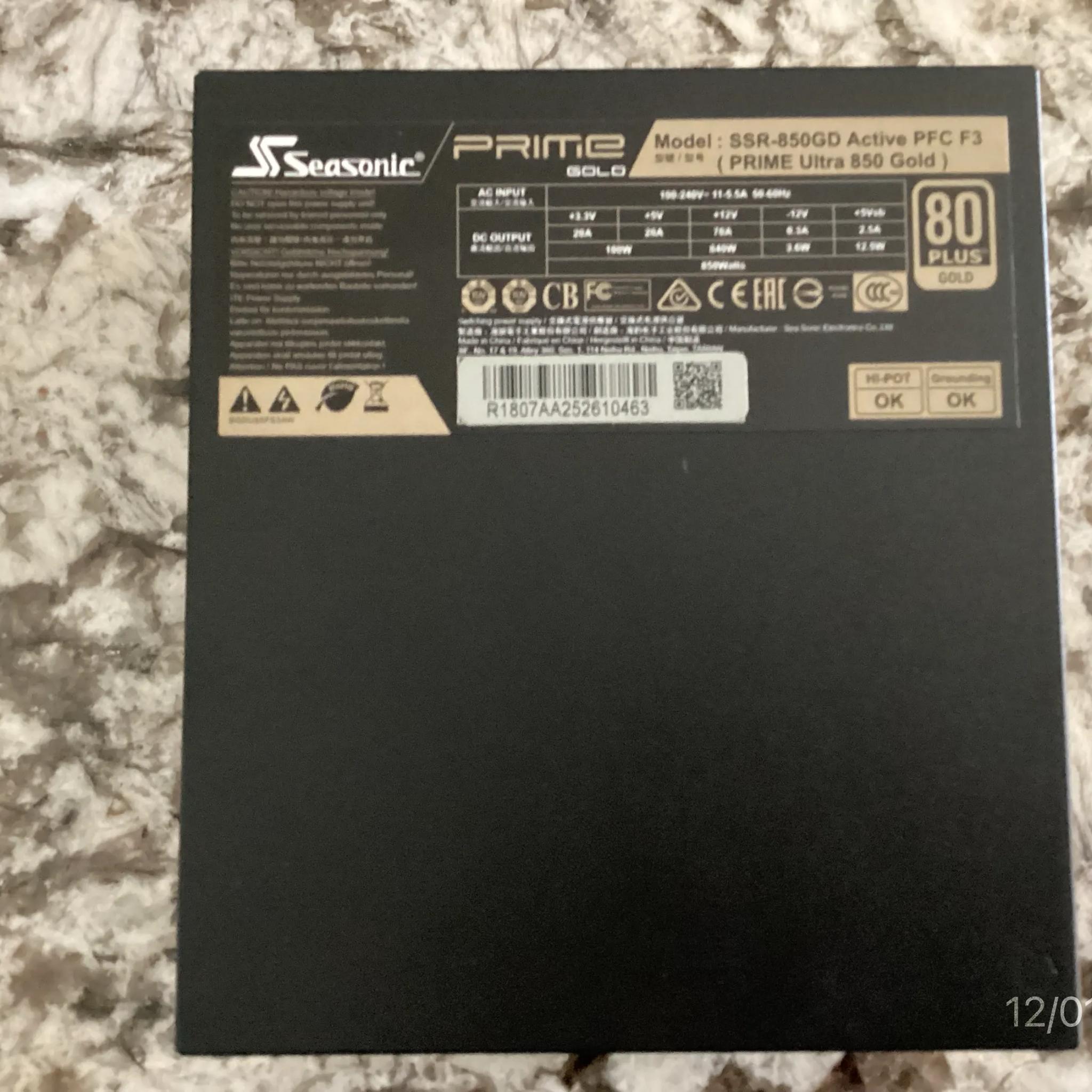 Seasonic GX 850 850w Prime 80+ Gold Power Supply -- New Open Box, Never Used