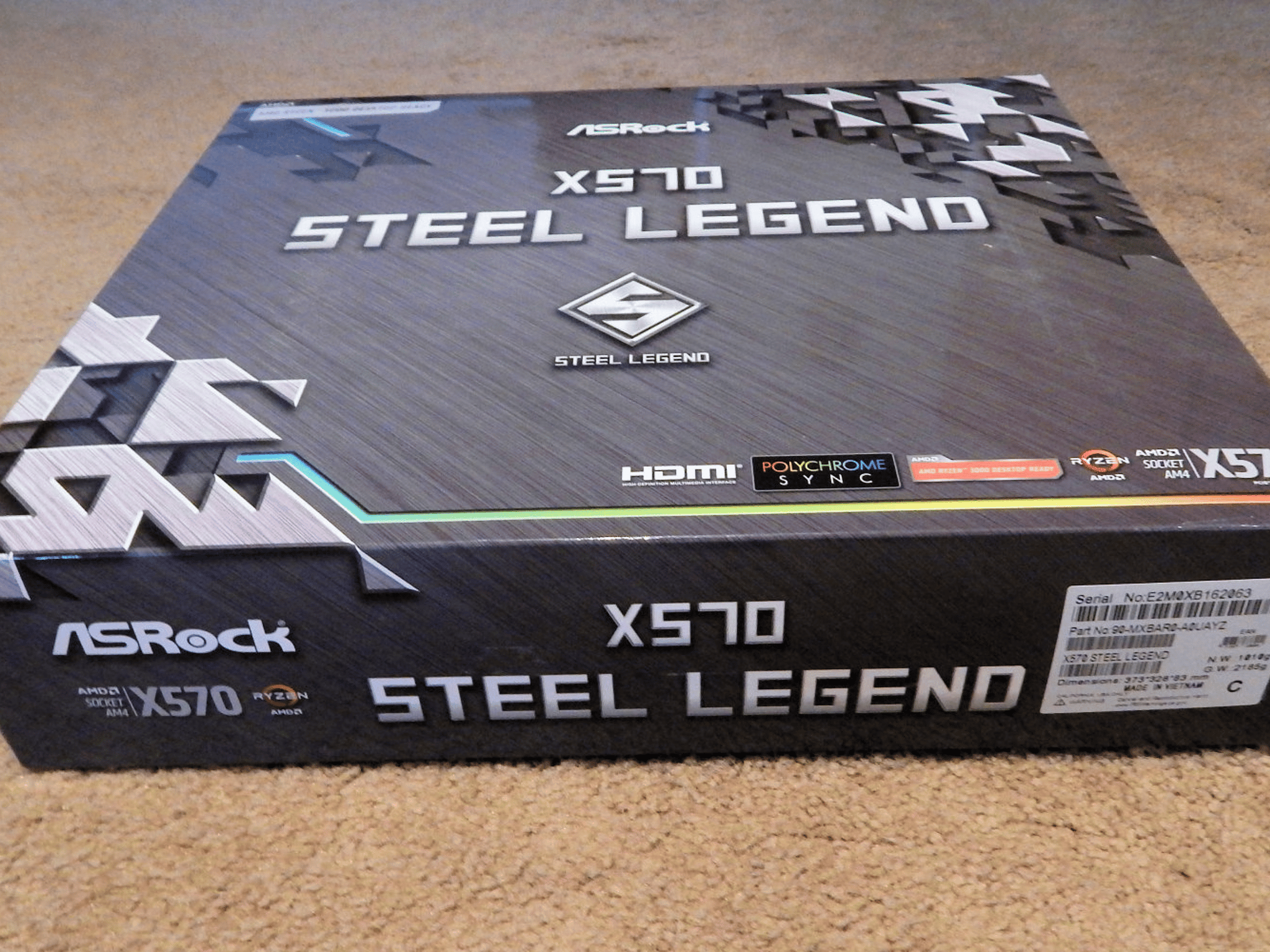 ASROCK X570 STEEL LEGEND SOCKET AM4 MOTHERBOARD, USED ONCE