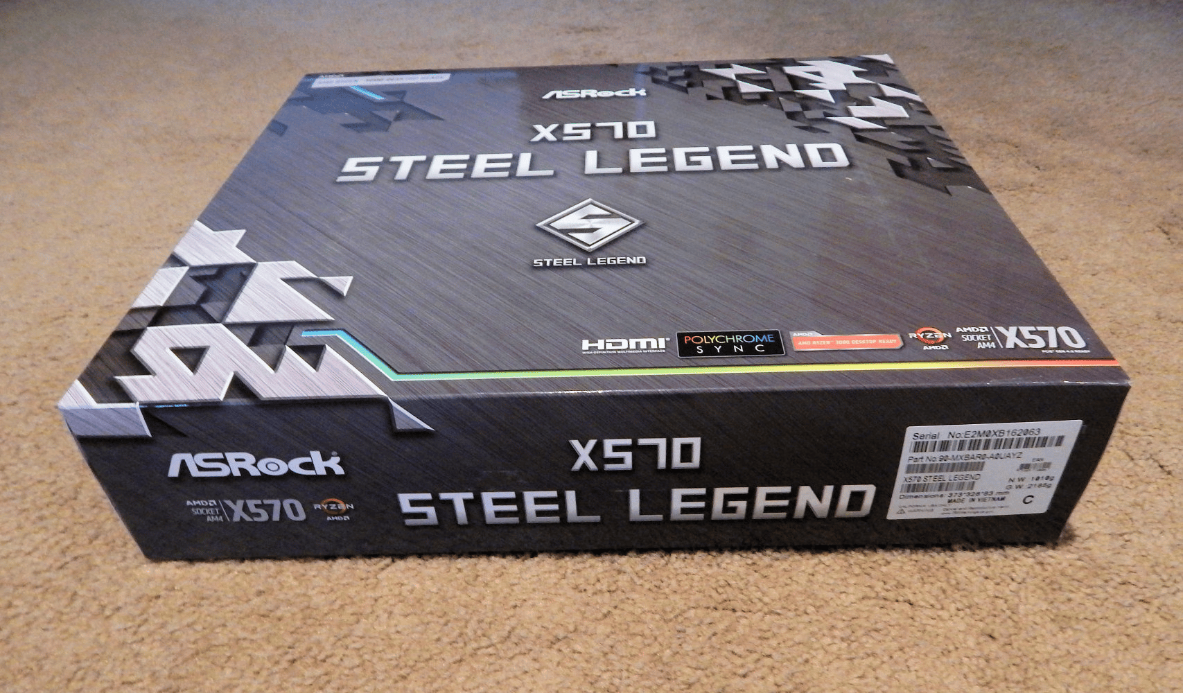 ASROCK X570 STEEL LEGEND SOCKET AM4 MOTHERBOARD, USED ONCE