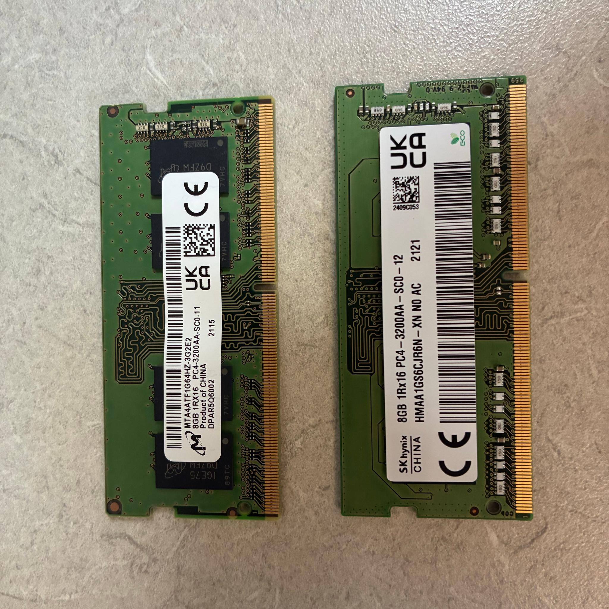 2x8GB Mixed RAM, 3200MHz SODIMM