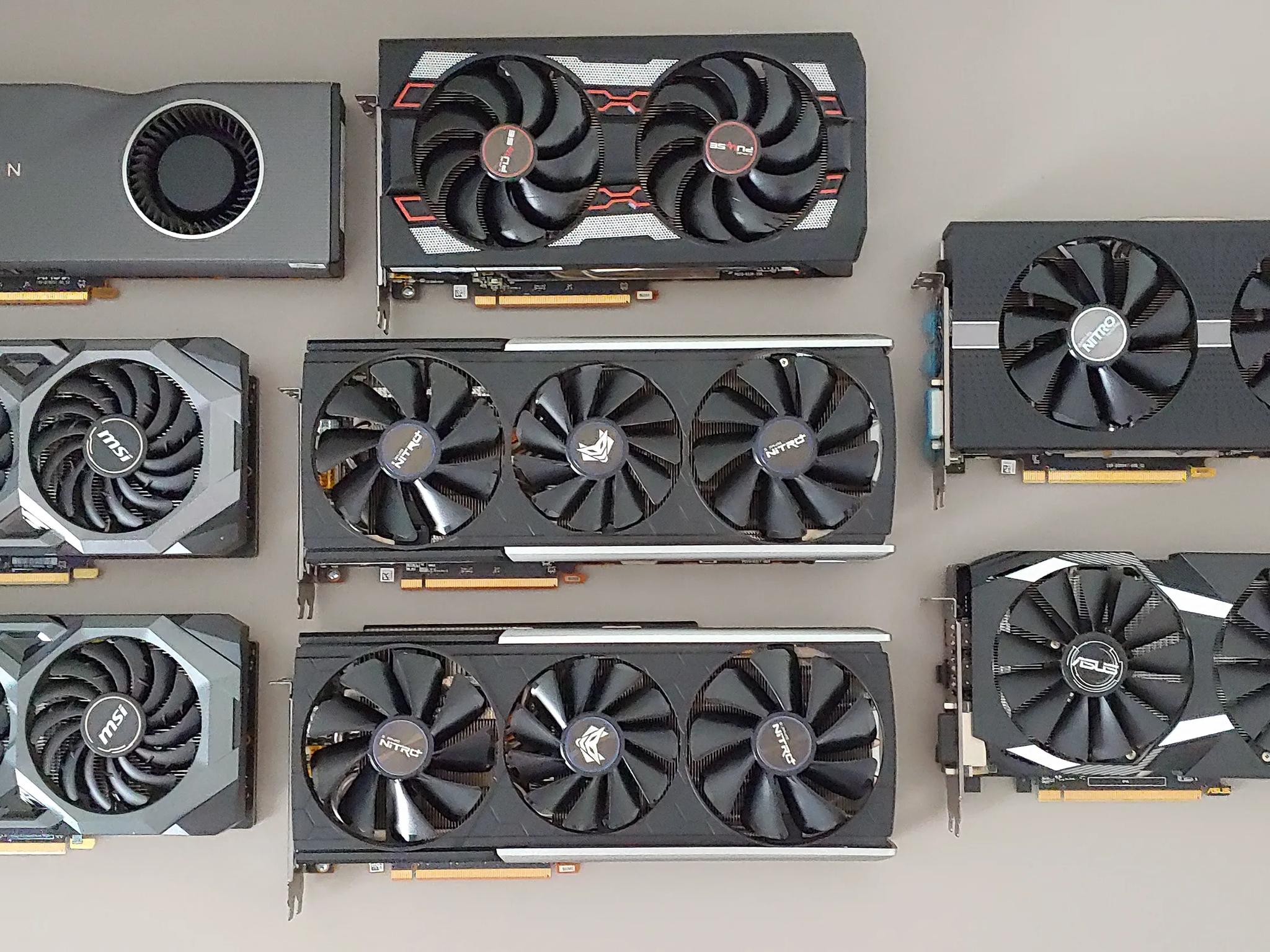 Lot of 8 AMD GPUs – RX 5700 XT (x6) + RX 580 (x2) – VBIOS Disk Included – Clean, Working, A/C Stored