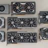 Lot of 8 AMD GPUs – RX 5700 XT (x6) + RX 580 (x2) – VBIOS Disk Included – Clean, Working, A/C Stored