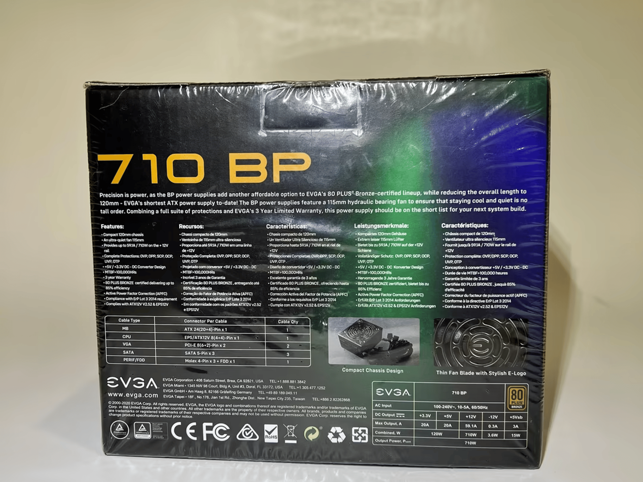 EVGA 710 BP, 80+ BRONZE 700W + 10W, 3 Year Warranty, Power Supply 