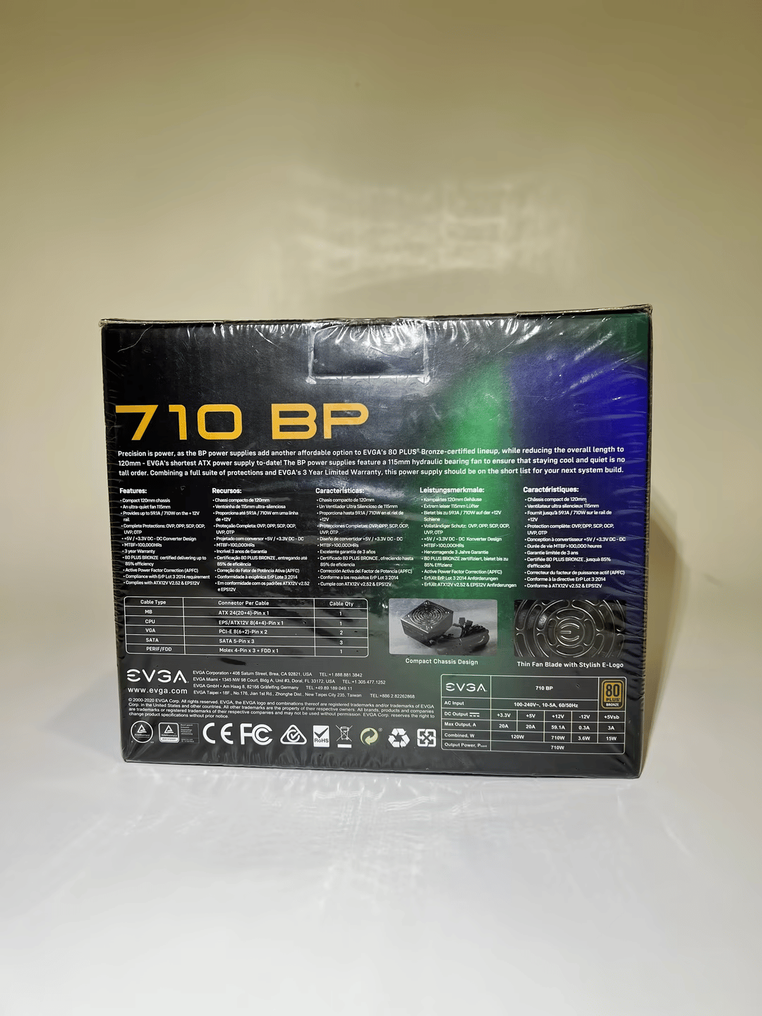 EVGA 710 BP, 80+ BRONZE 700W + 10W, 3 Year Warranty, Power Supply 