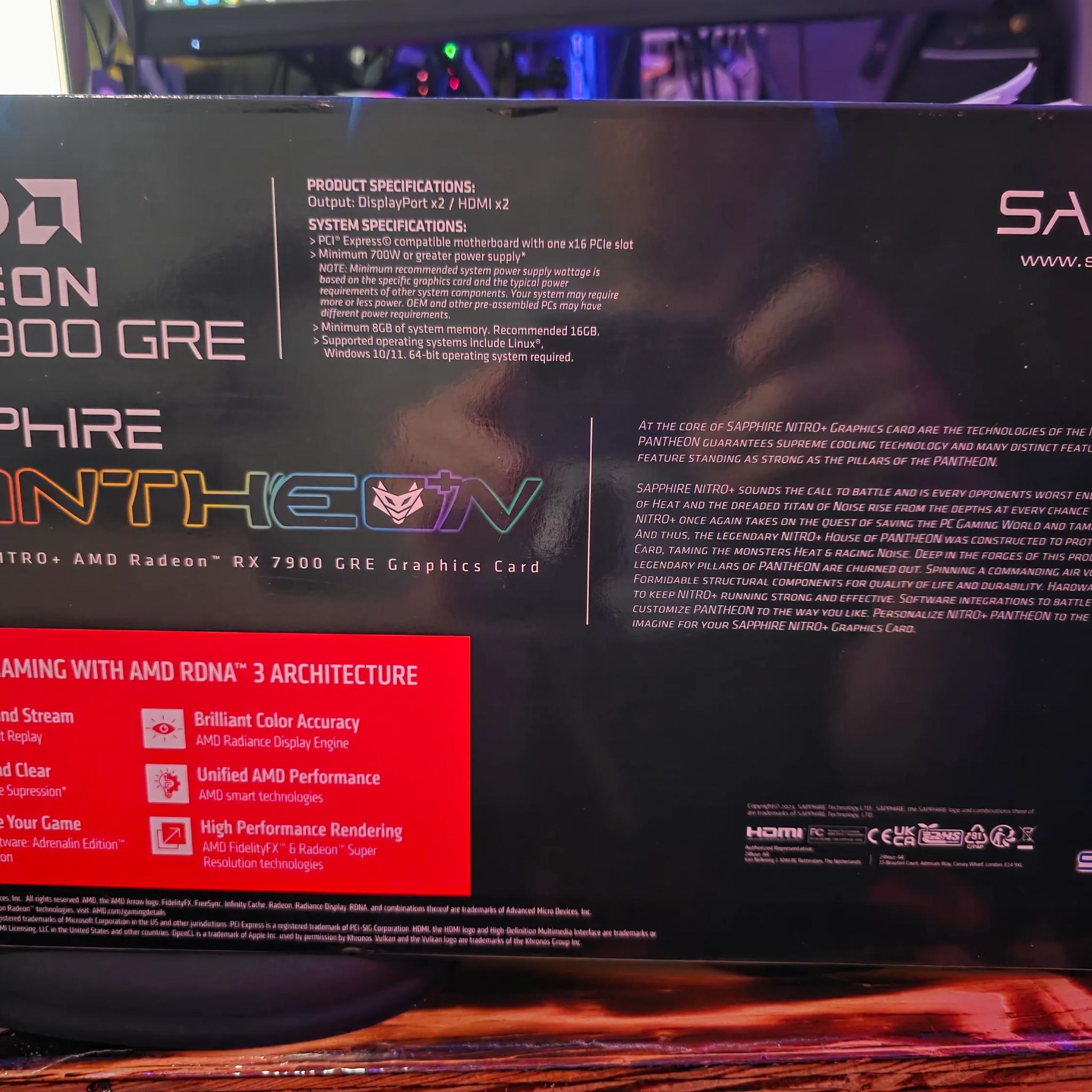 Sapphire Nitro+ AMD Radeon RX 7900 GRE 16GB GDDR6 Gaming GPU - New, Sealed, High Demand