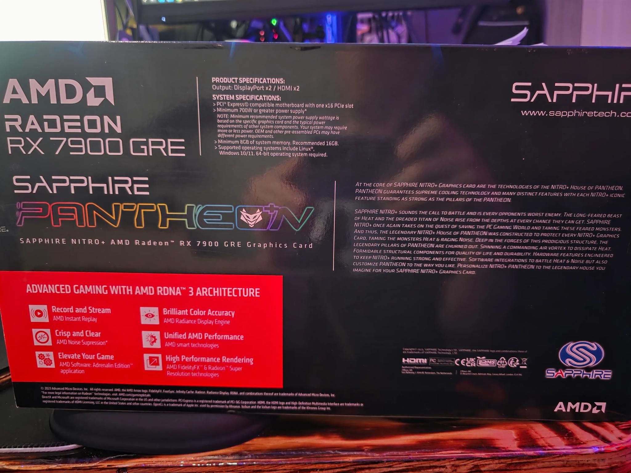 Sapphire Nitro+ AMD Radeon RX 7900 GRE 16GB GDDR6 Gaming GPU - New, Sealed, High Demand