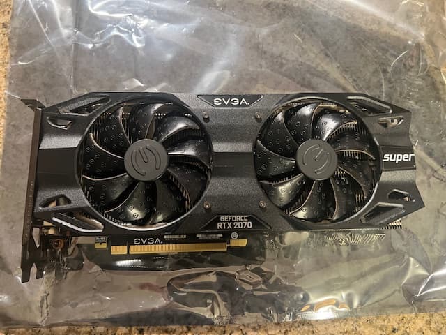 EVGA GeForce RTX 2070 SUPER BLACK GAMING Overclocked Dual-Fan 8GB GDDR6 PCIe 3.0 Graphics Card
