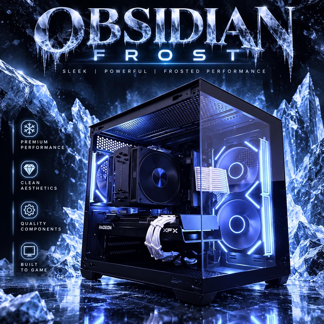 ⚫️"Obsidian Frost"🌈| 1440p Gaming | RX 7700 16GB | Ryzen 7 8700F | 16GB DDR5 | 1TB SSD | Free Ship