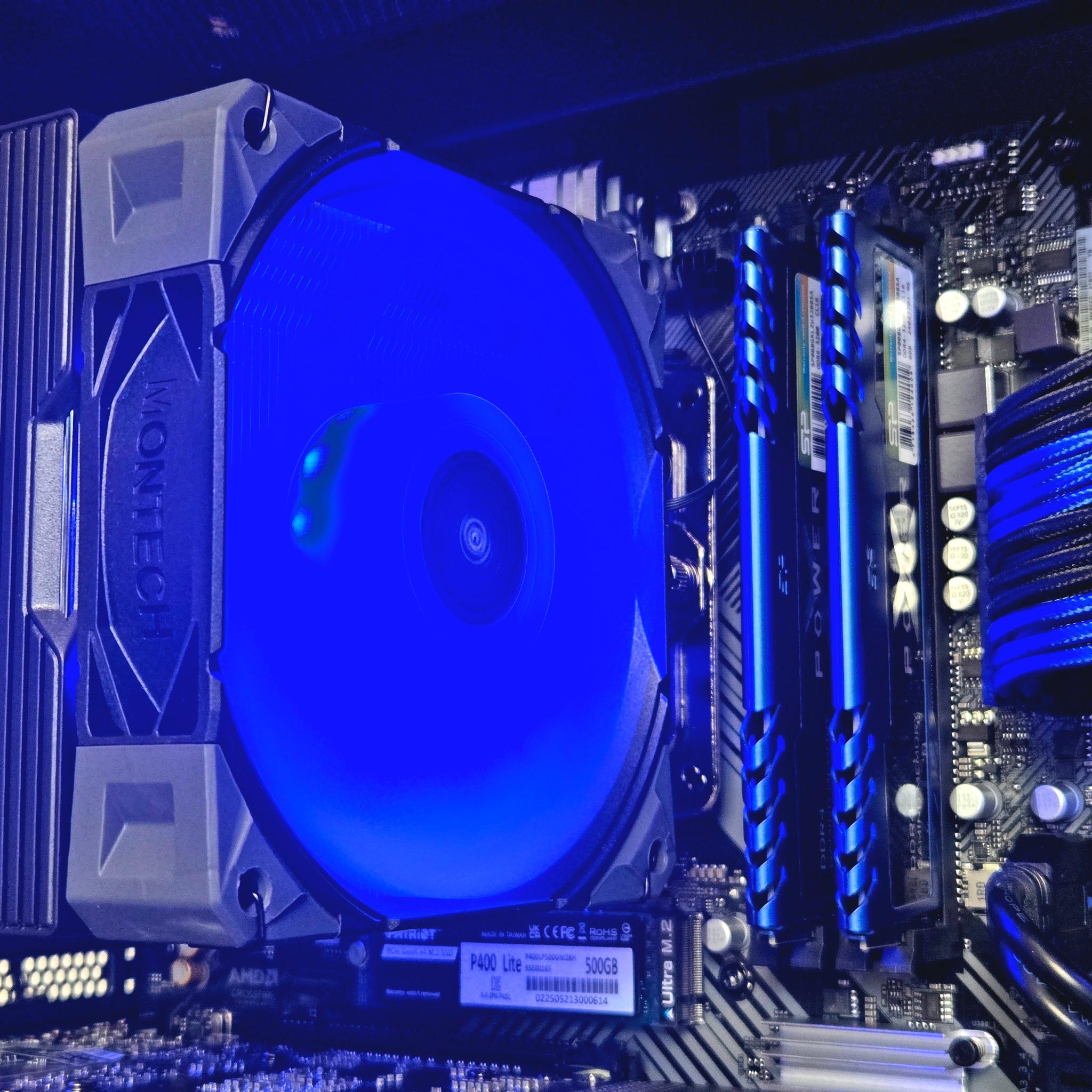 Blue + Black Gaming PC | RTX 2070 Super | Ryzen 5 3600 | 16GB | 1TB | 500W | Wi-Fi + BT | ARGB