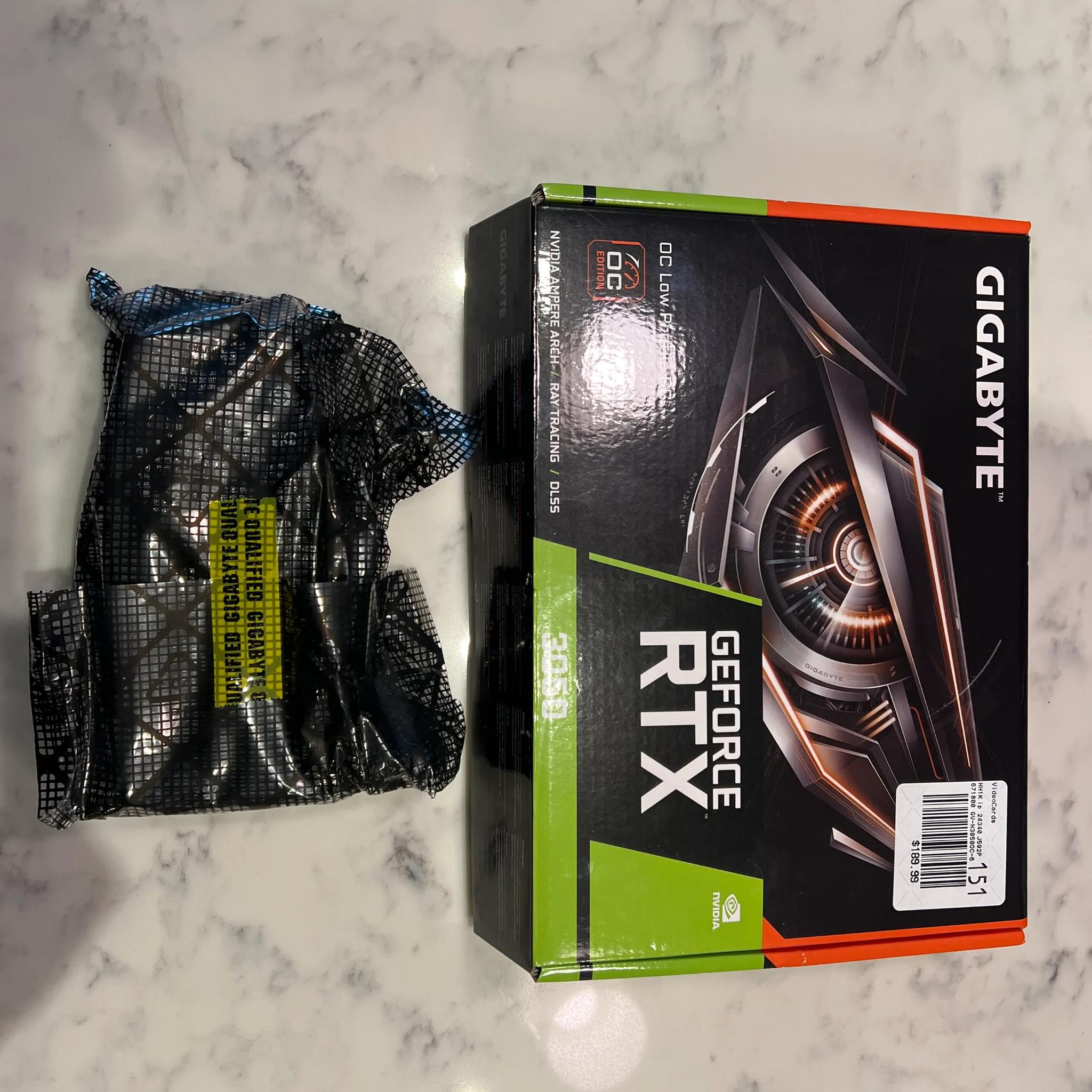 Gigabyte NVIDIA GeForce RTX 3050 Low Profile Overclocked Dual Fan 6GB GDDR6 PCIe 4.0 Graphics Card