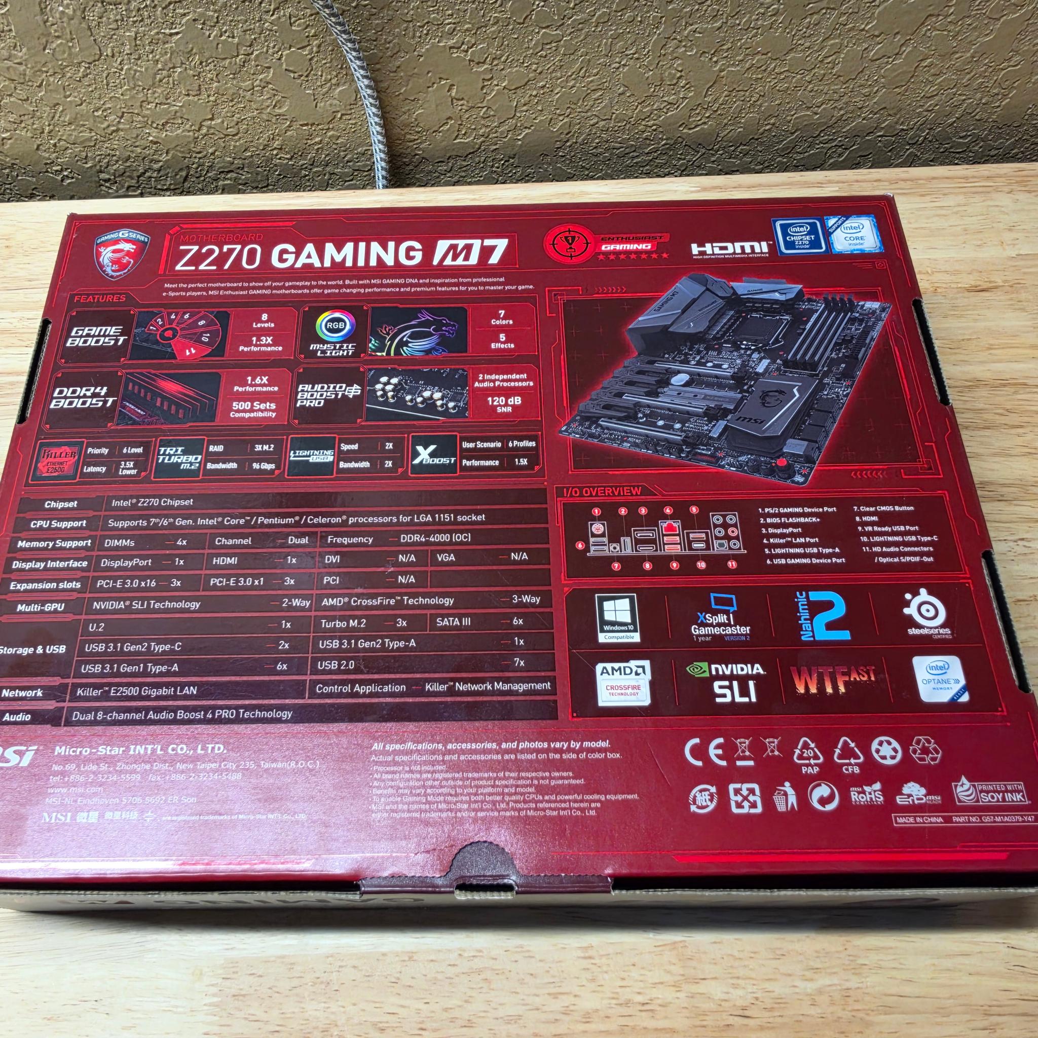 Intel i7-7700K + MSI Z270 Gaming M7 + 16GB DDR4 Combo
