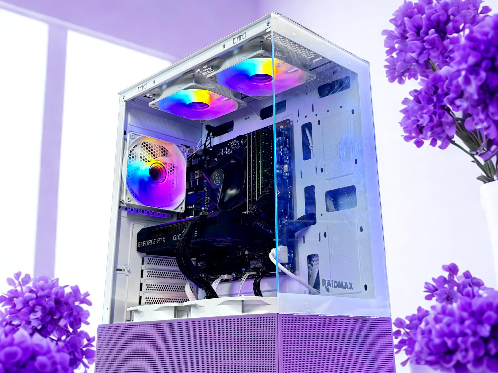 Nvidia Geforce RTX 4060 - Intel Core i7 - 32GB RAM - SSD + 1TB Windows 11 Custom Purple Gaming PC