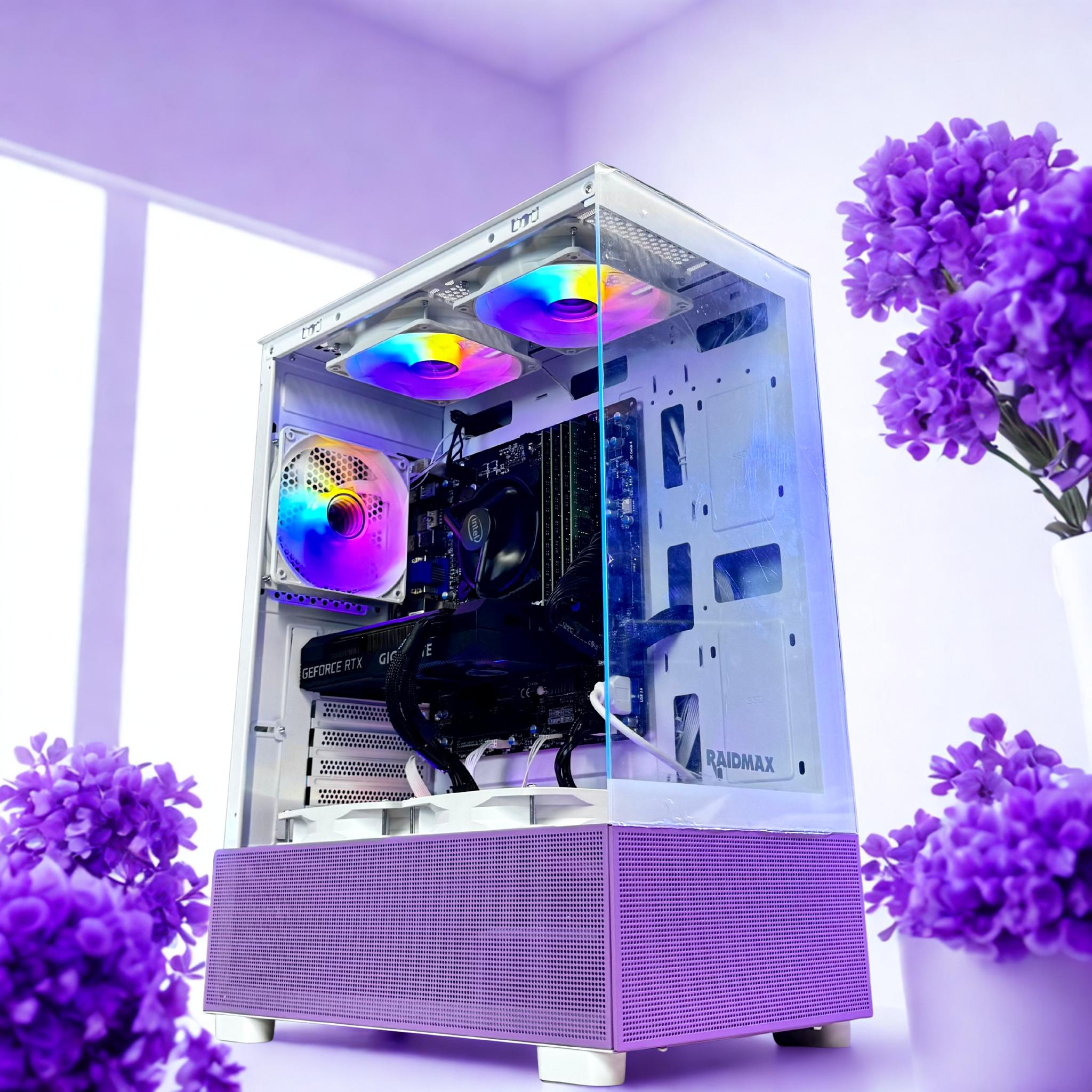 Nvidia Geforce RTX 4060 - Intel Core i7 - 32GB RAM - SSD + 1TB Windows 11 Custom Purple Gaming PC