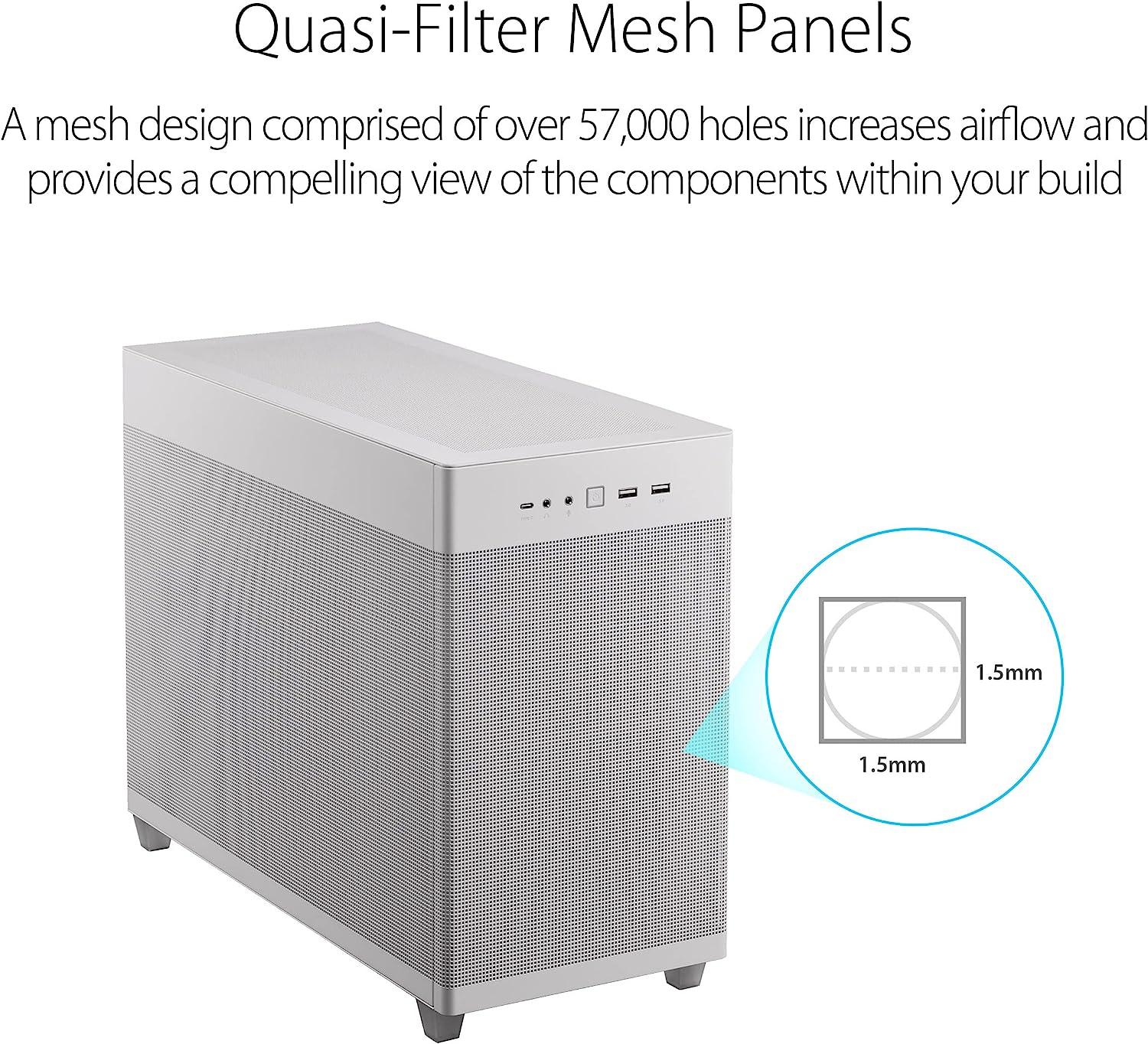 ASUS Prime AP201 CASE MESH WHITE EDITION White MicroATX Tower Computer Case