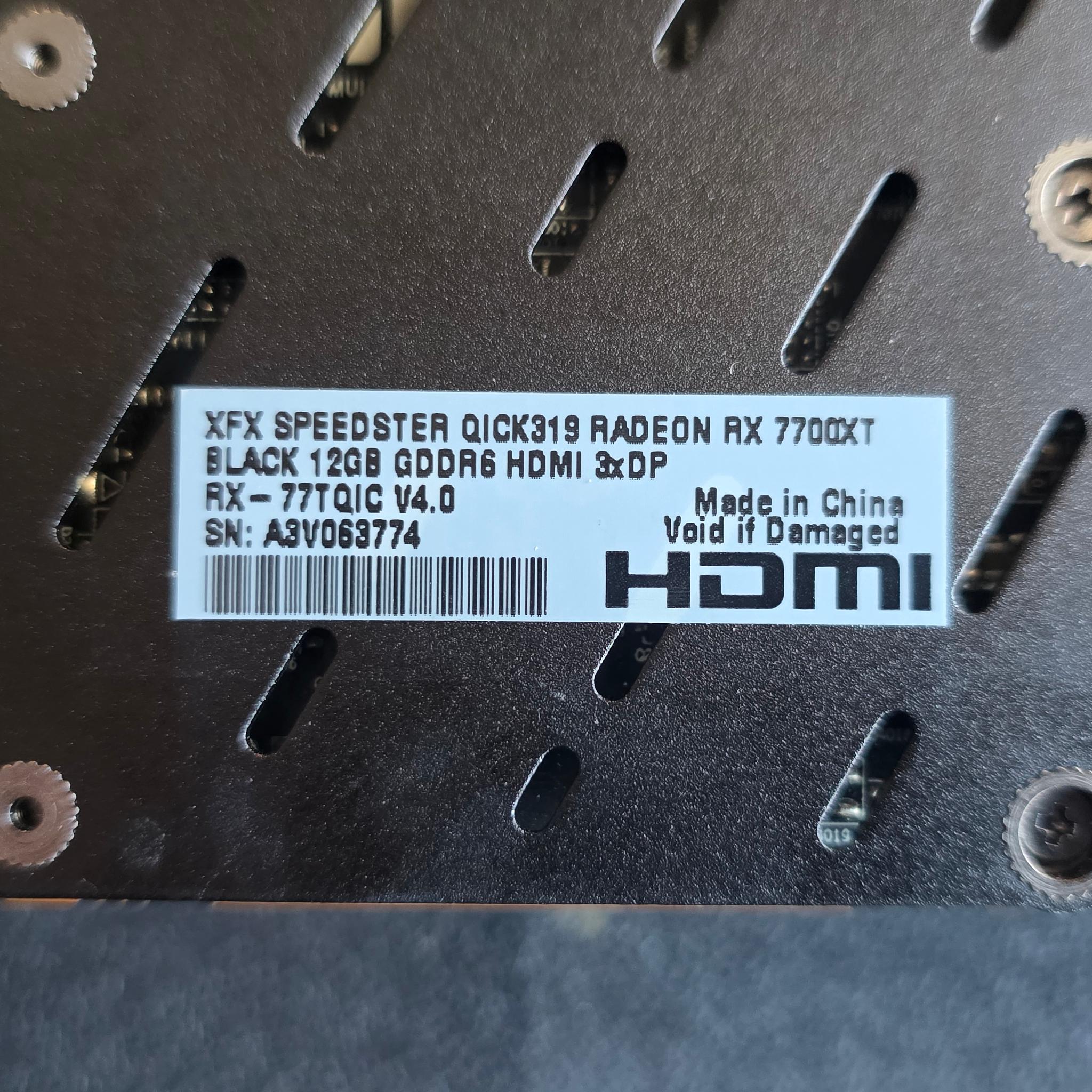 RX 7700 XT XFX Speedster QICK 319 BLACK