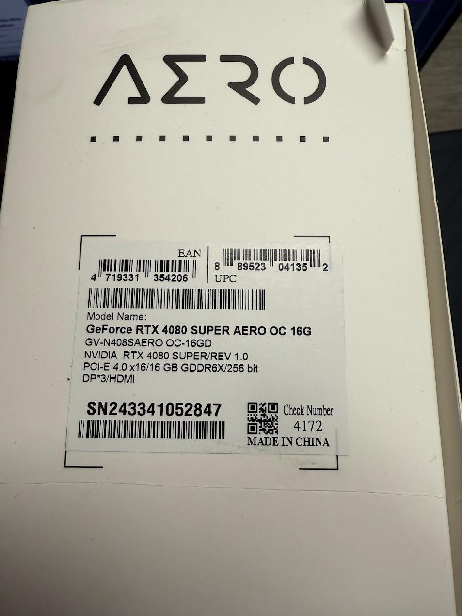 *BRAND NEW* Gigabyte AERO GeForce RTX 4080 Super (White)