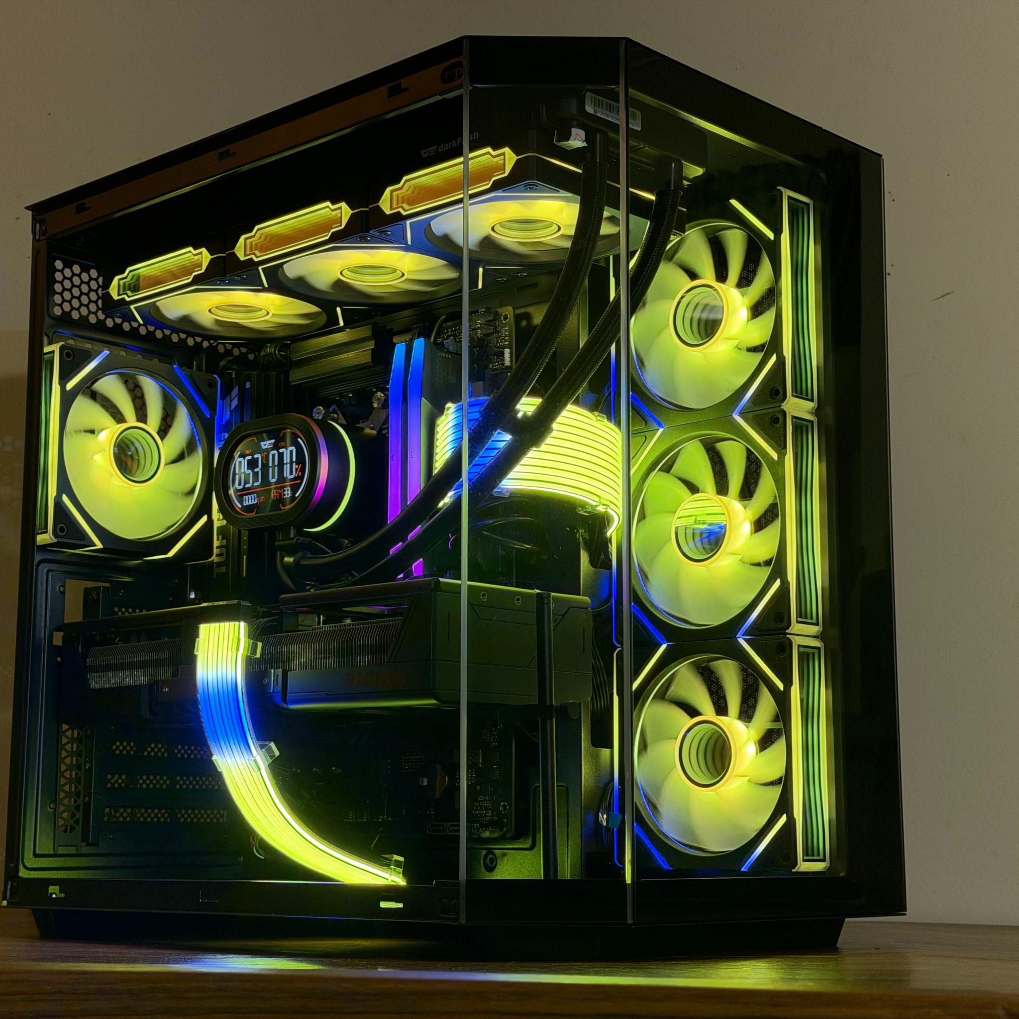 ⚡Obsidian X — Ryzen 9 7900X • RX 9070 XT • 32GB DDR5 • Black RGB Beast