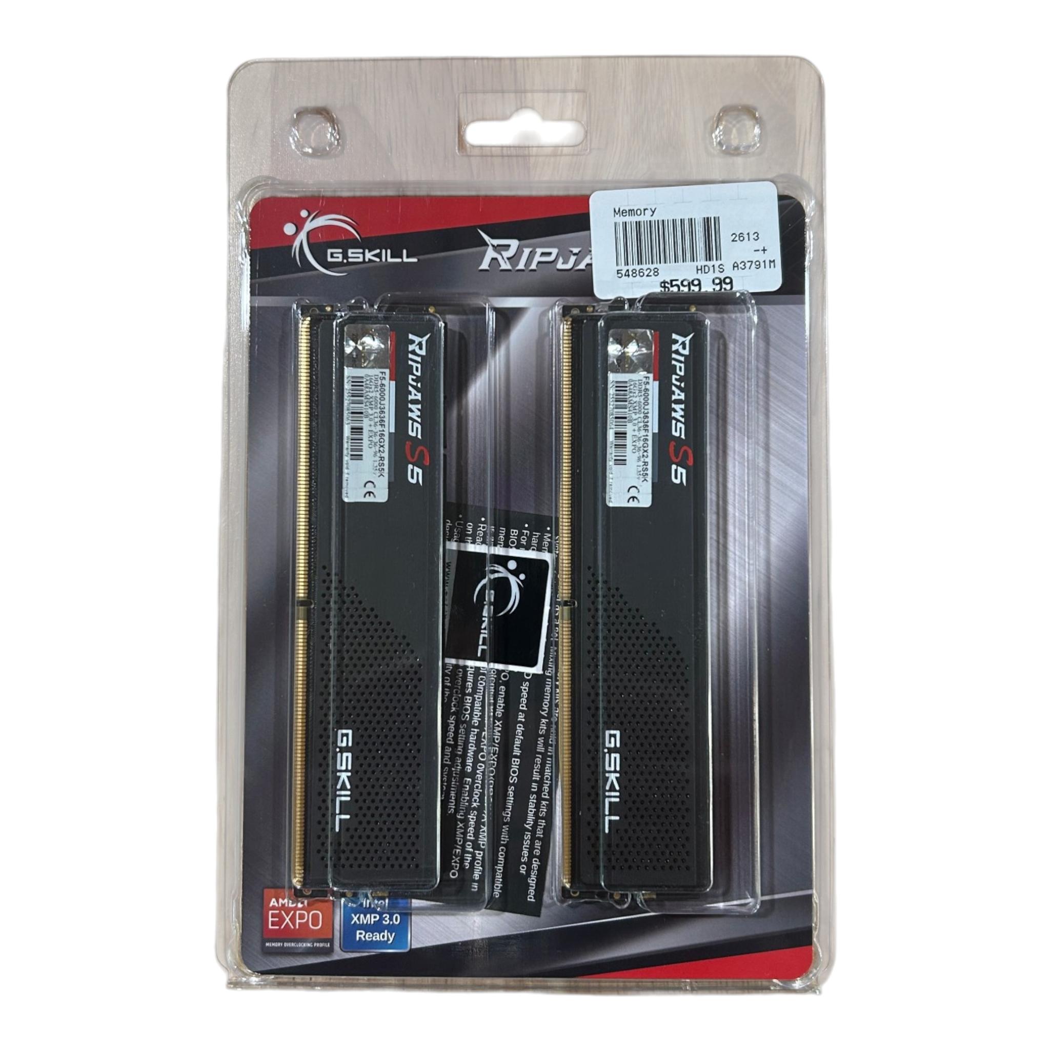 G.Skill Ripjaws S5 32GB (2 x 16GB) DDR5-6000 CL36